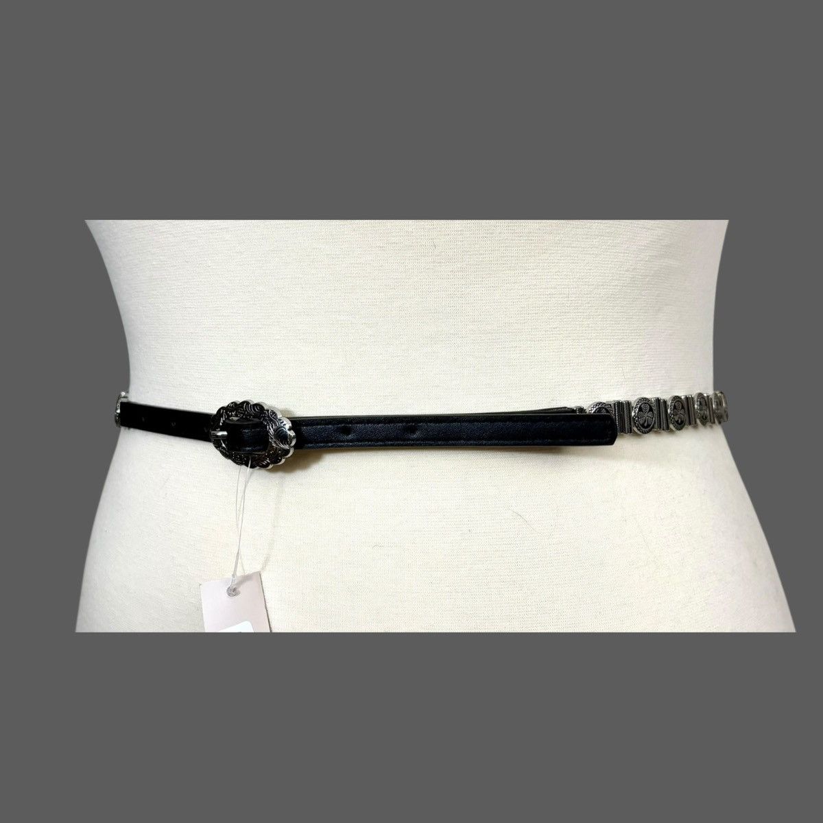 Other Most Wanted Women’s Black Silver Skinny Link Belt Sz L Size ONE SIZE - 5 Thumbnail