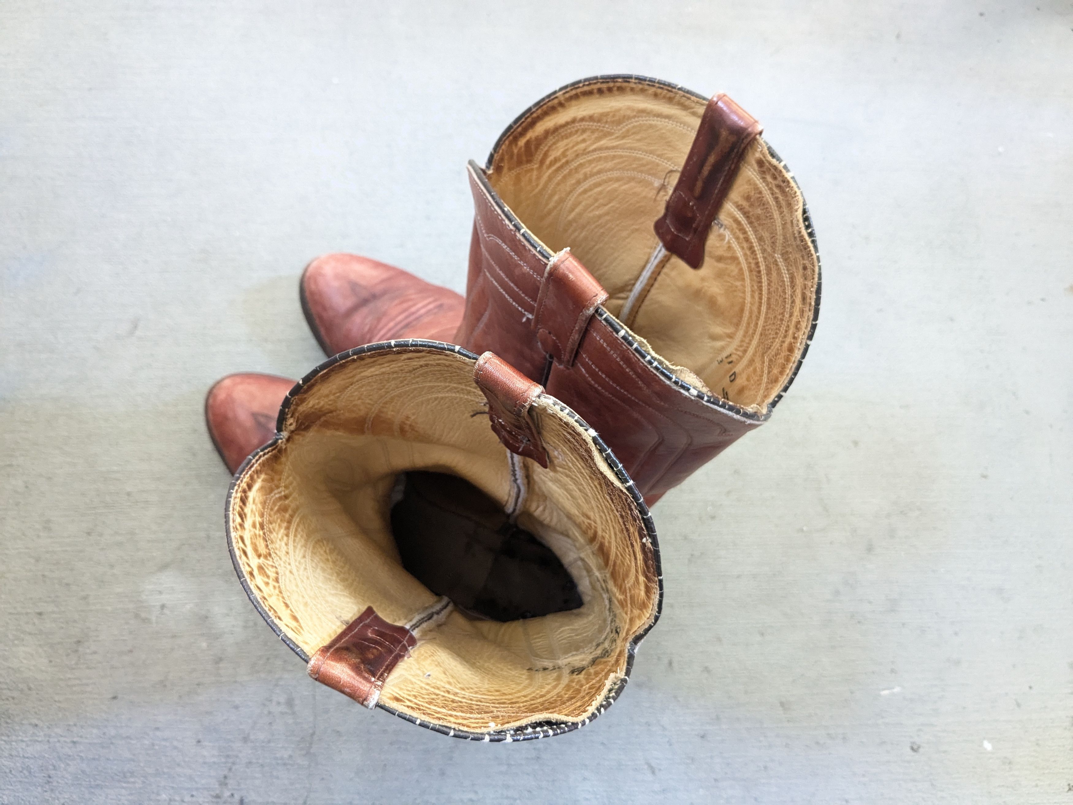 Genuine Leather J Chisholm Cowboy Boots Brown 11 D USA Botas Size US 11 / EU 44 - 15 Thumbnail