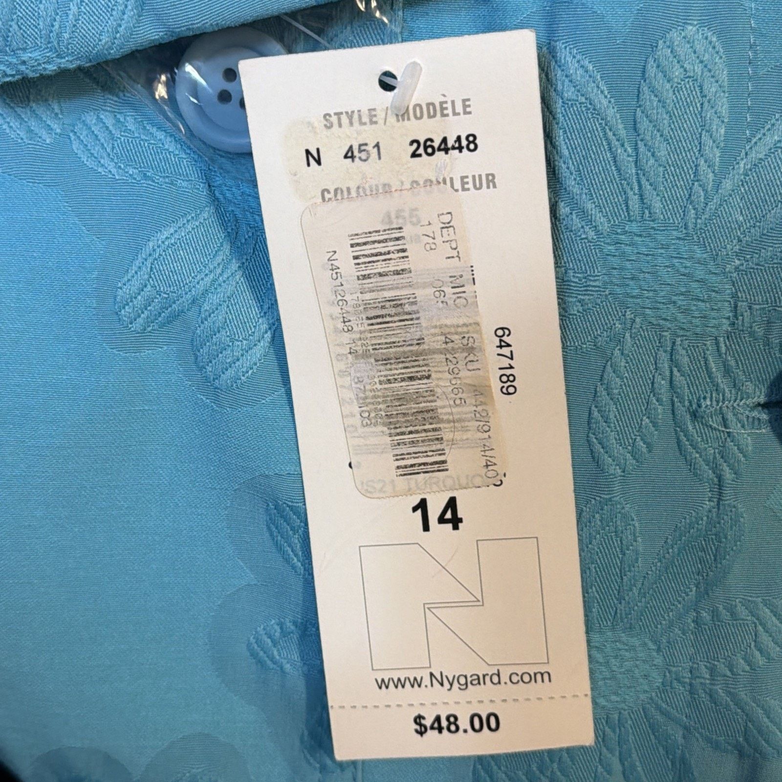 Other TANJAY Women's 14 Jean JACKET Pockets TURQUOISE NWT Size XL / US 12-14 / IT 48-50 - 12 Thumbnail
