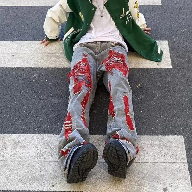 Vintage Y2K Streetwear Baggy Ripped Stacked Jeans Size US 30 / EU 46 - 5 Thumbnail