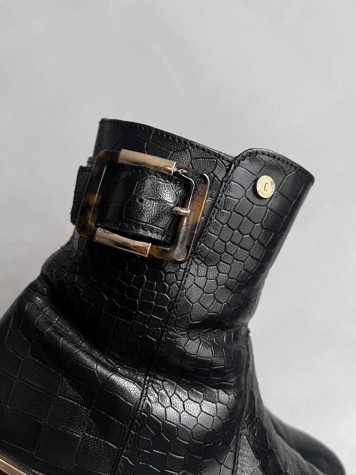 14th Addiction Crocodile pattern gothic avant garde leather ankle boots Size US 8 / EU 41 - 5 Thumbnail