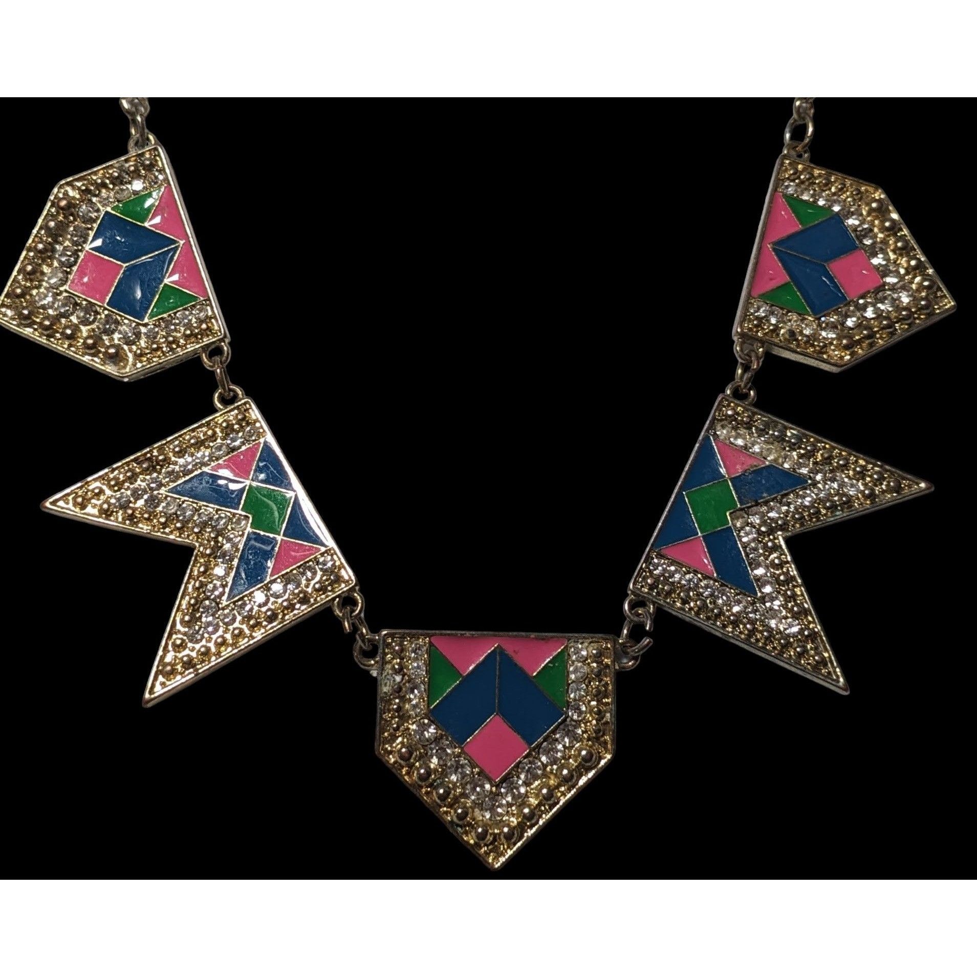 Other Retro Glam Rainbow Geometric Statement Necklace Size ONE SIZE - 1 Thumbnail