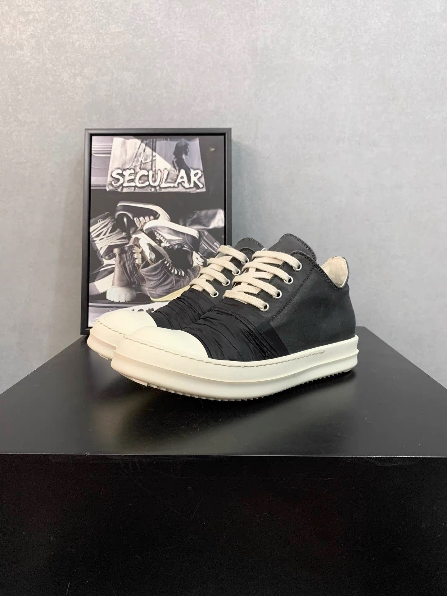Rick Owens Rick Owens Black Silk Ramones K34 Size US 7.5 / IT 37.5 - 1 Thumbnail