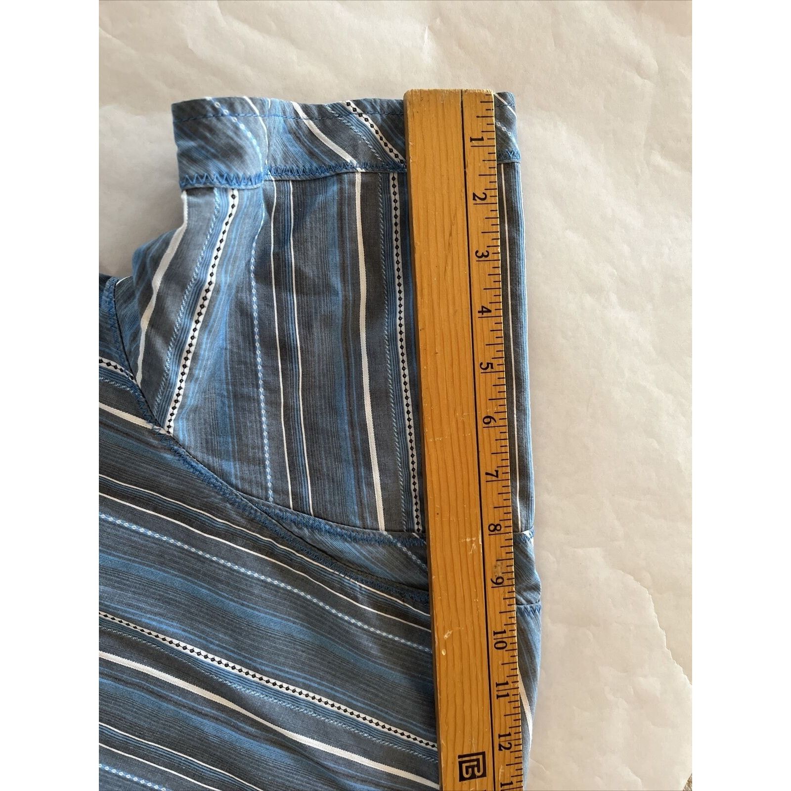 Kuhl Kühl Suncel Men’s L Blue White Striped Cotton Tencel Shirt Size US L / EU 52-54 / 3 - 13 Thumbnail