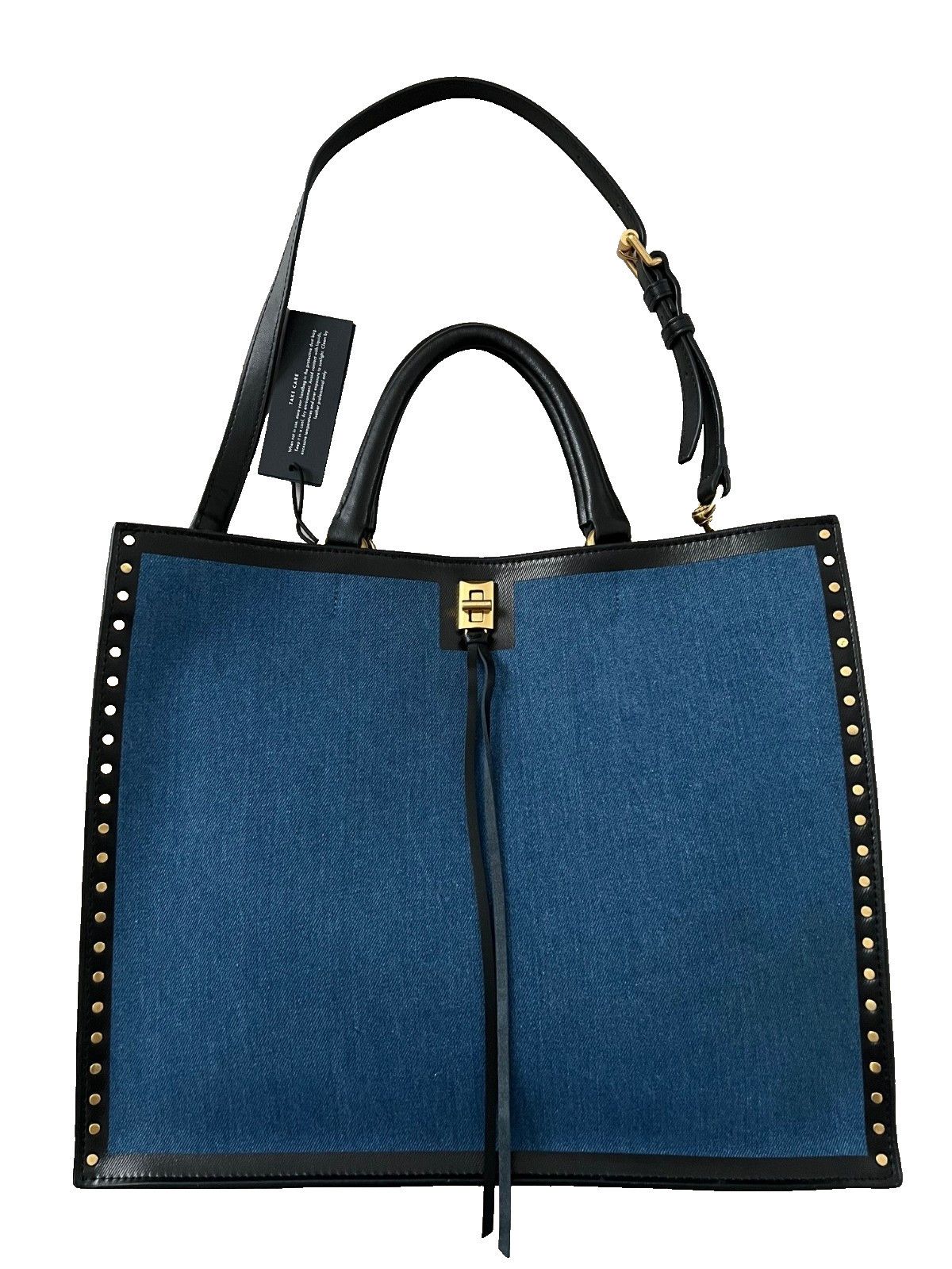 Rebecca Minkoff Rebecca Minkoff Darren Surplus Studded Tote Bag Blue Black Size ONE SIZE - 2 Thumbnail