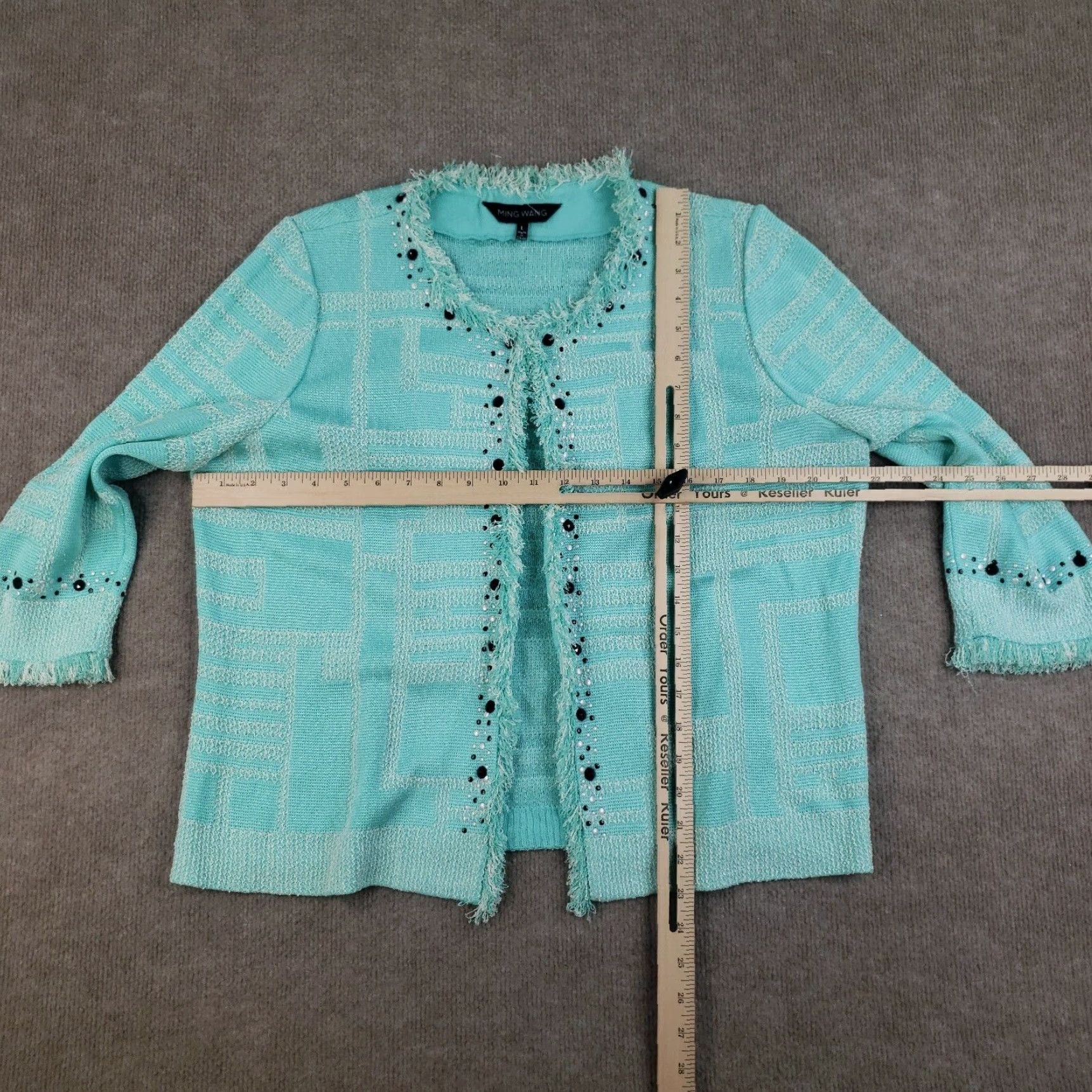 Vintage Womens Blue Sweater Large Extra Large Ming Wang Cardigan Size L / US 10 / IT 46 - 2 Thumbnail