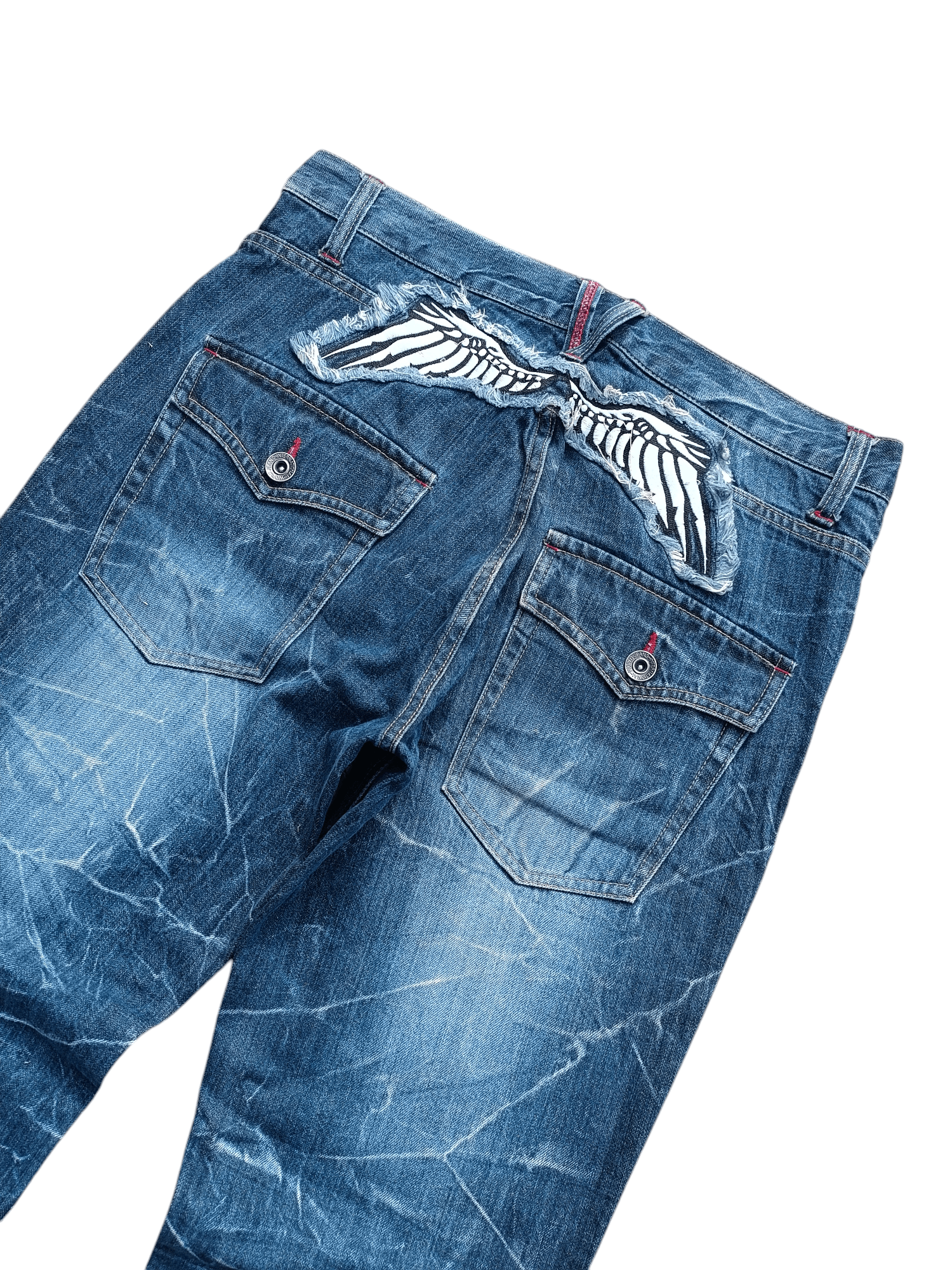 Japanese Brand FLARED 💥 JAPANESE BRAND NYLAUS ANGEL WING EMBROIDERY DENIM Size US 32 / EU 48 - 9 Thumbnail