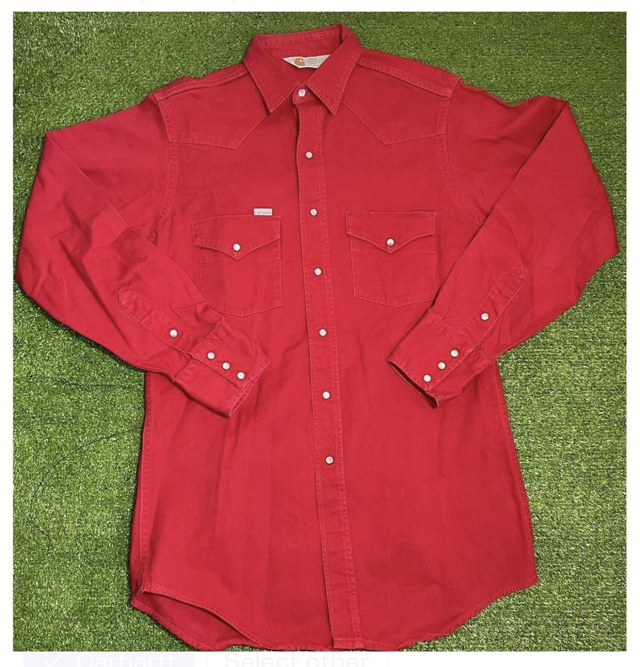 Carhartt Wip Vintage Carhartt Shirt MD Red Heavy CanvasPearlSnapCarhartt Size US M / EU 48-50 / 2 - 1 Thumbnail