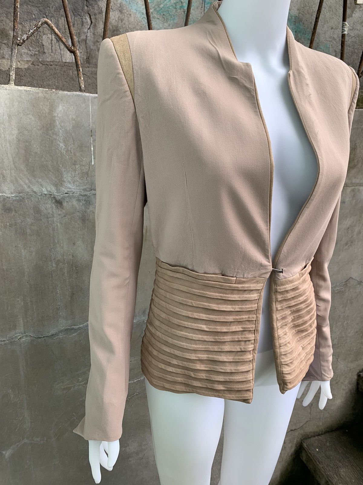 Helmut Lang Leather Panel Blazer Size M / US 6-8 / IT 42-44 - 2 Thumbnail