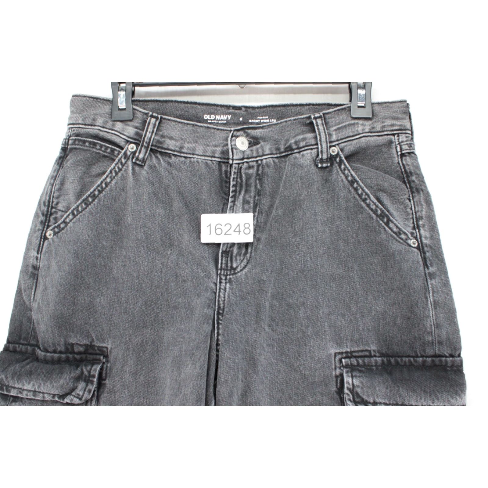 Old Navy VINTAGE Old Navy Jeans Women Baggy Wide Leg 11" Cargo Denim Blue Size 6 30" Inseam 90s Bohemian Grunge School Womens Size 28" / US 6 / IT 42 - 8 Thumbnail