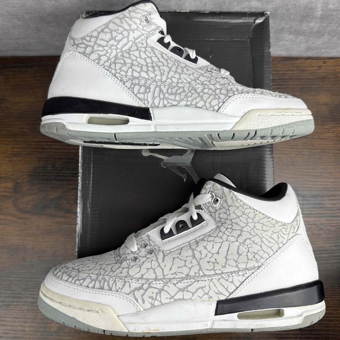 Jordan Brand Air Jordan 3 Retro Flip White 2007 Size 4.5 GS 6W 315768-101 Size US 6 / IT 36 - 3 Thumbnail