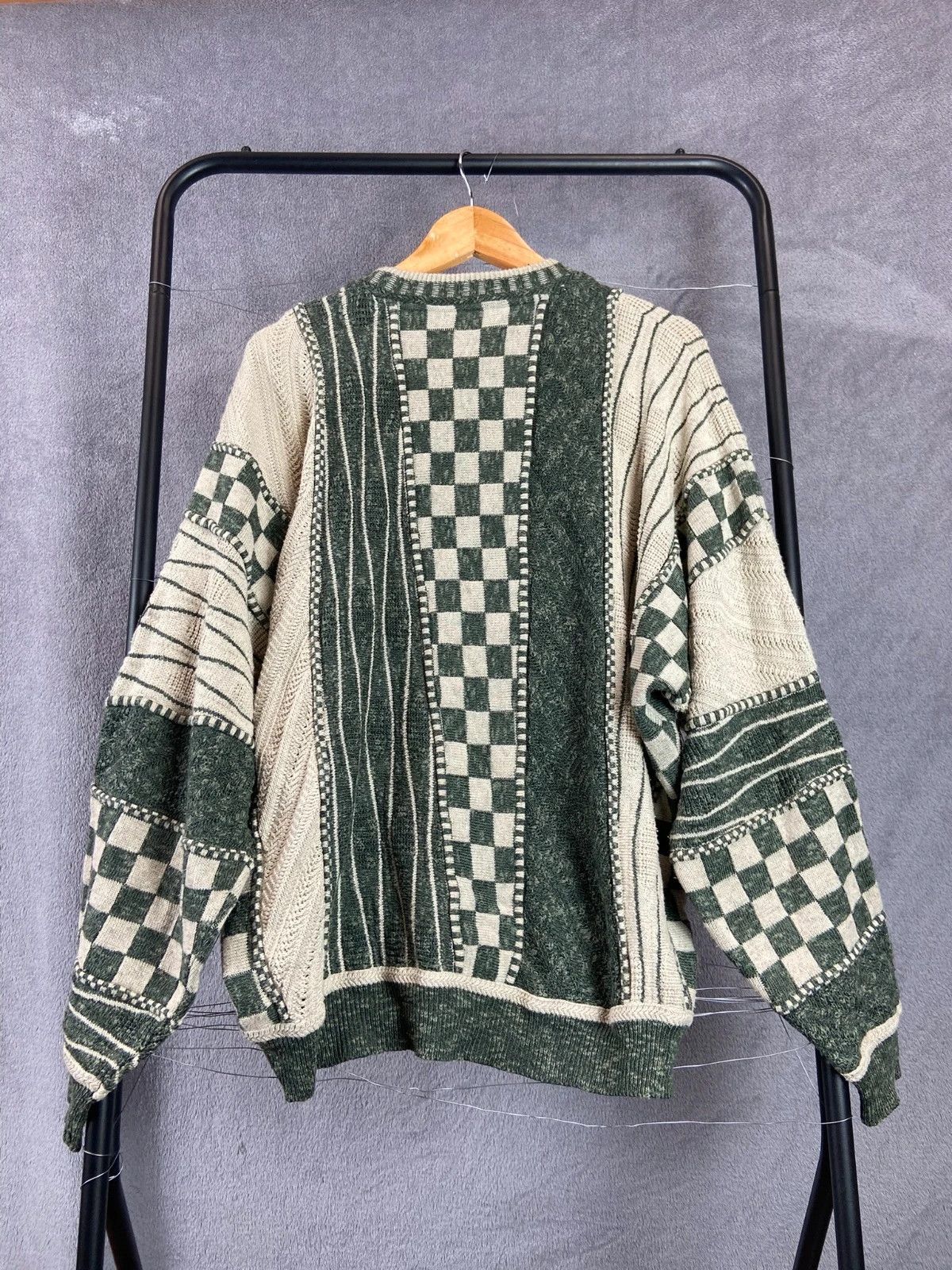Carlo Colucci Carlo Colucci Checker Pattern Vintage Y2K Sweater Size US XL / EU 56 / 4 - 2 Thumbnail