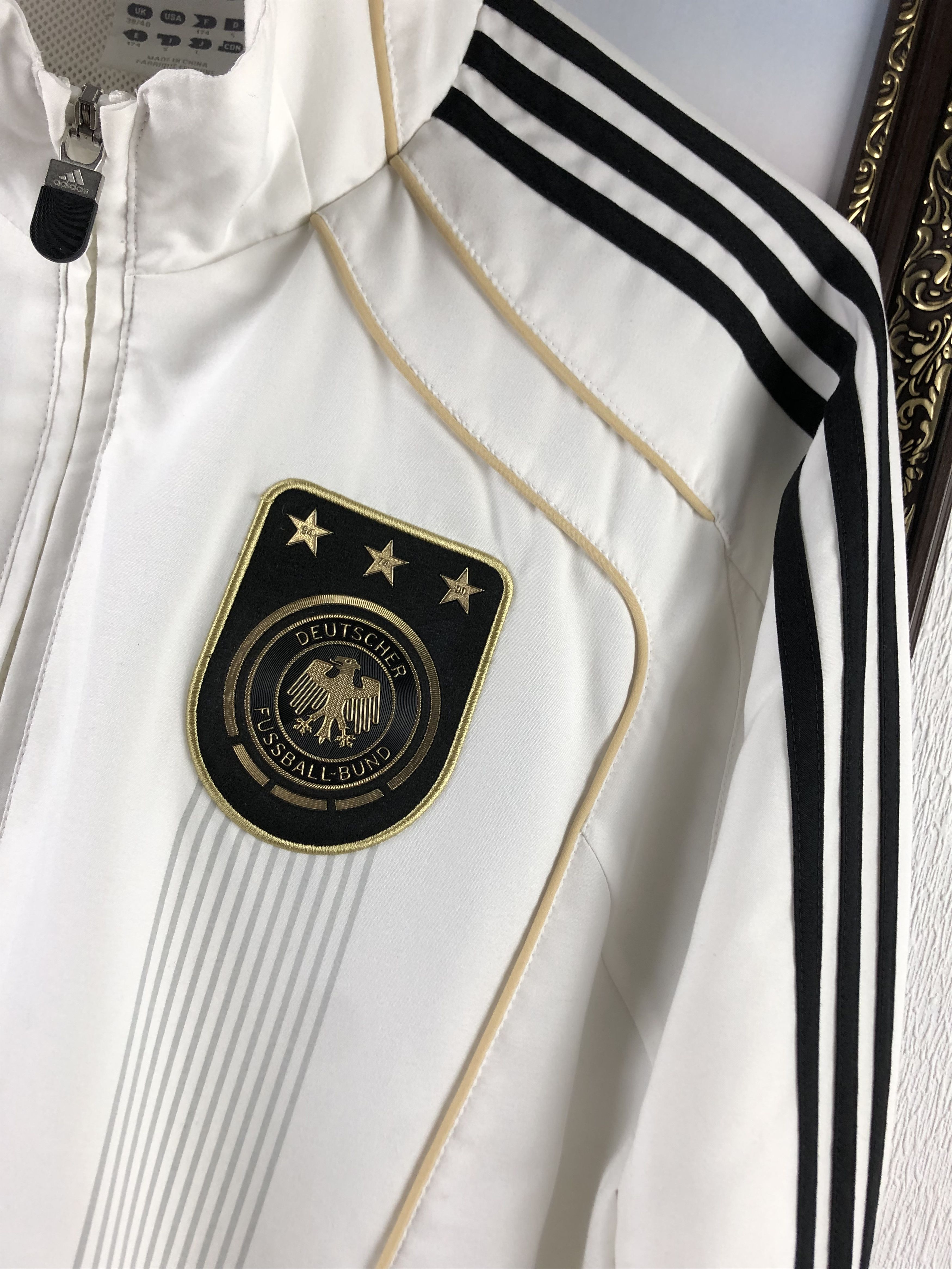 Adidas Vintage Adidas Germany Jacket Soccer Track Top White Mens Size US M / EU 48-50 / 2 - 5 Thumbnail