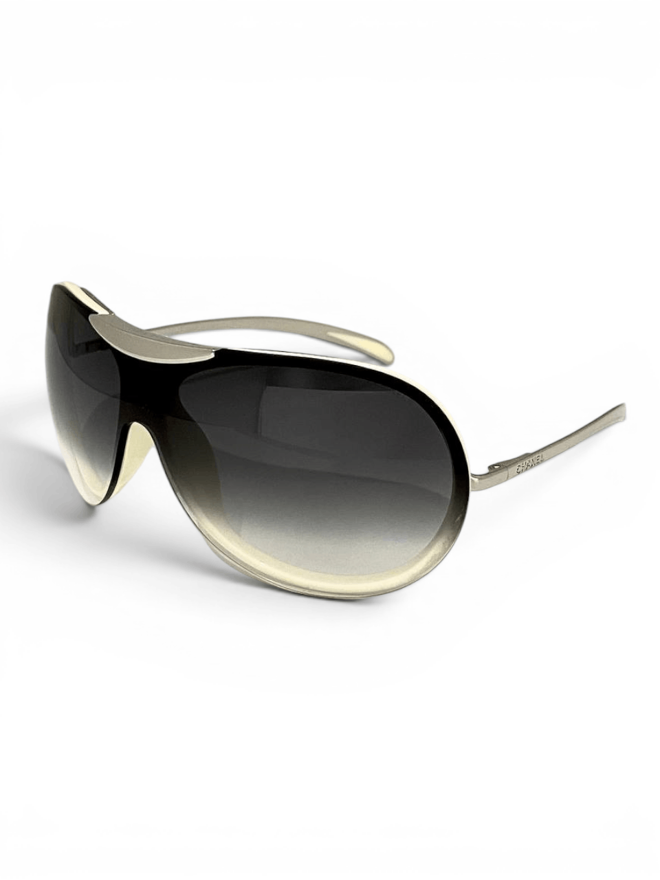 Chanel Chanel CC Logo Aviator Gradient Tint Shield Sunglasses Y2K Size ONE SIZE - 1 Thumbnail