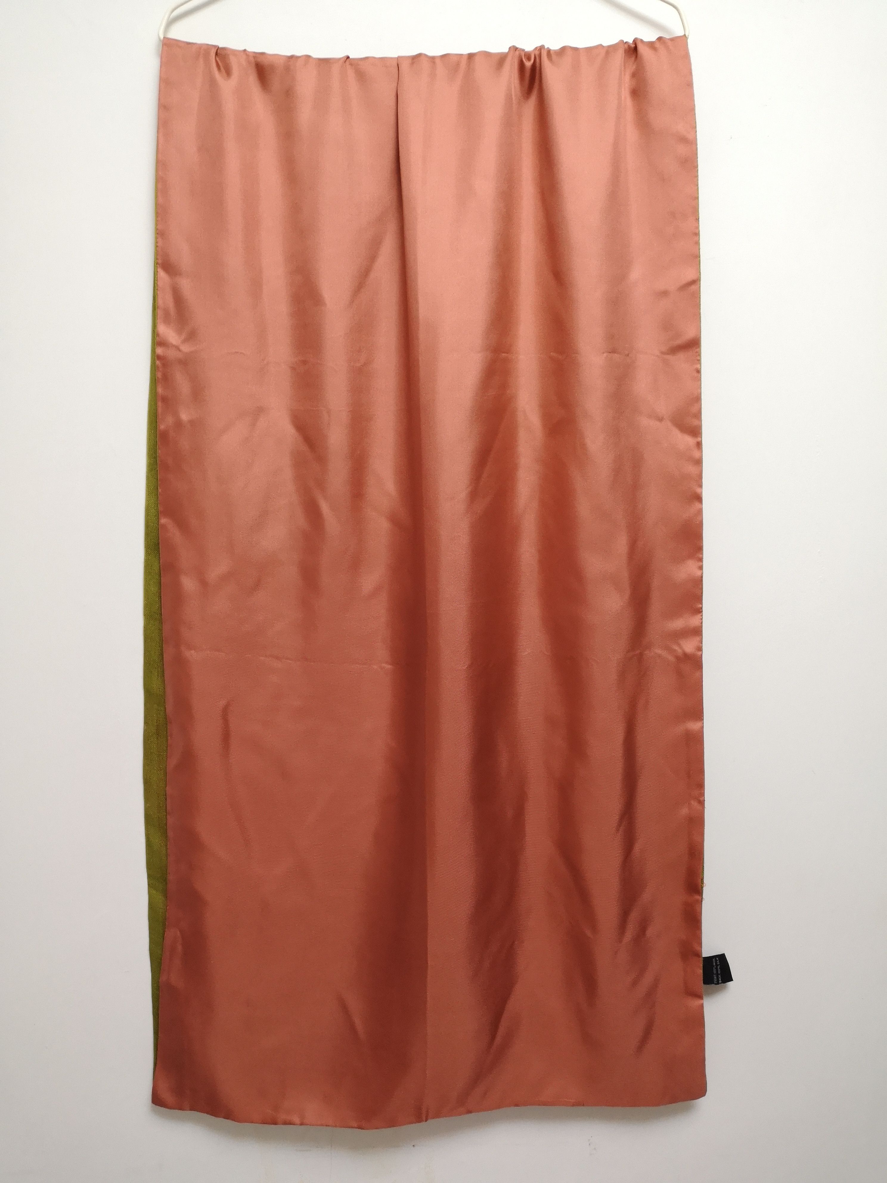 Kenzo Botanical Printed Wool Front Plain Pink Silk Back Scarf Size ONE SIZE - 7 Thumbnail