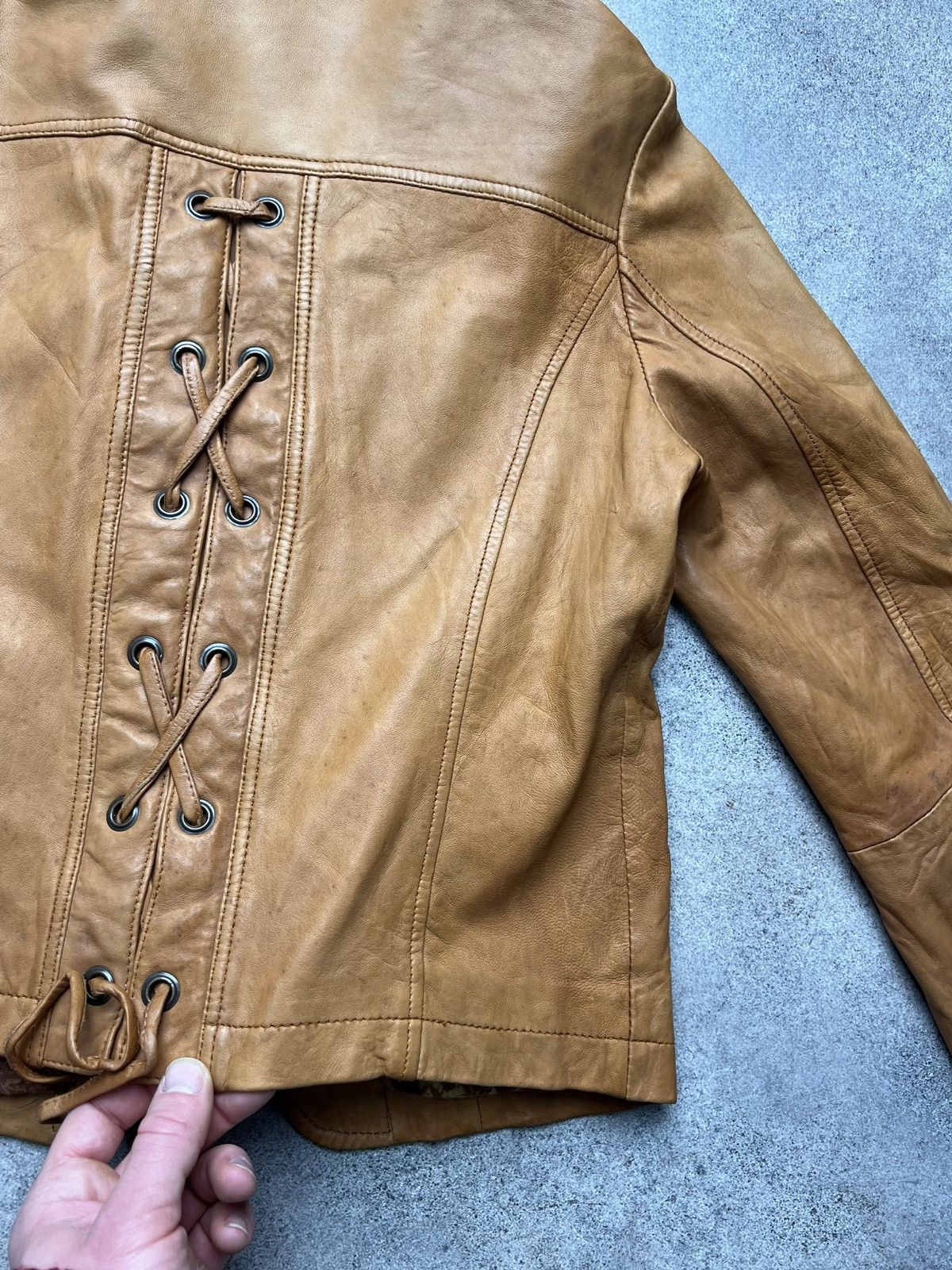 Just Cavalli Just Cavalli vintage boho leather biker jacket with stripes Size S / US 4 / IT 40 - 15 Thumbnail