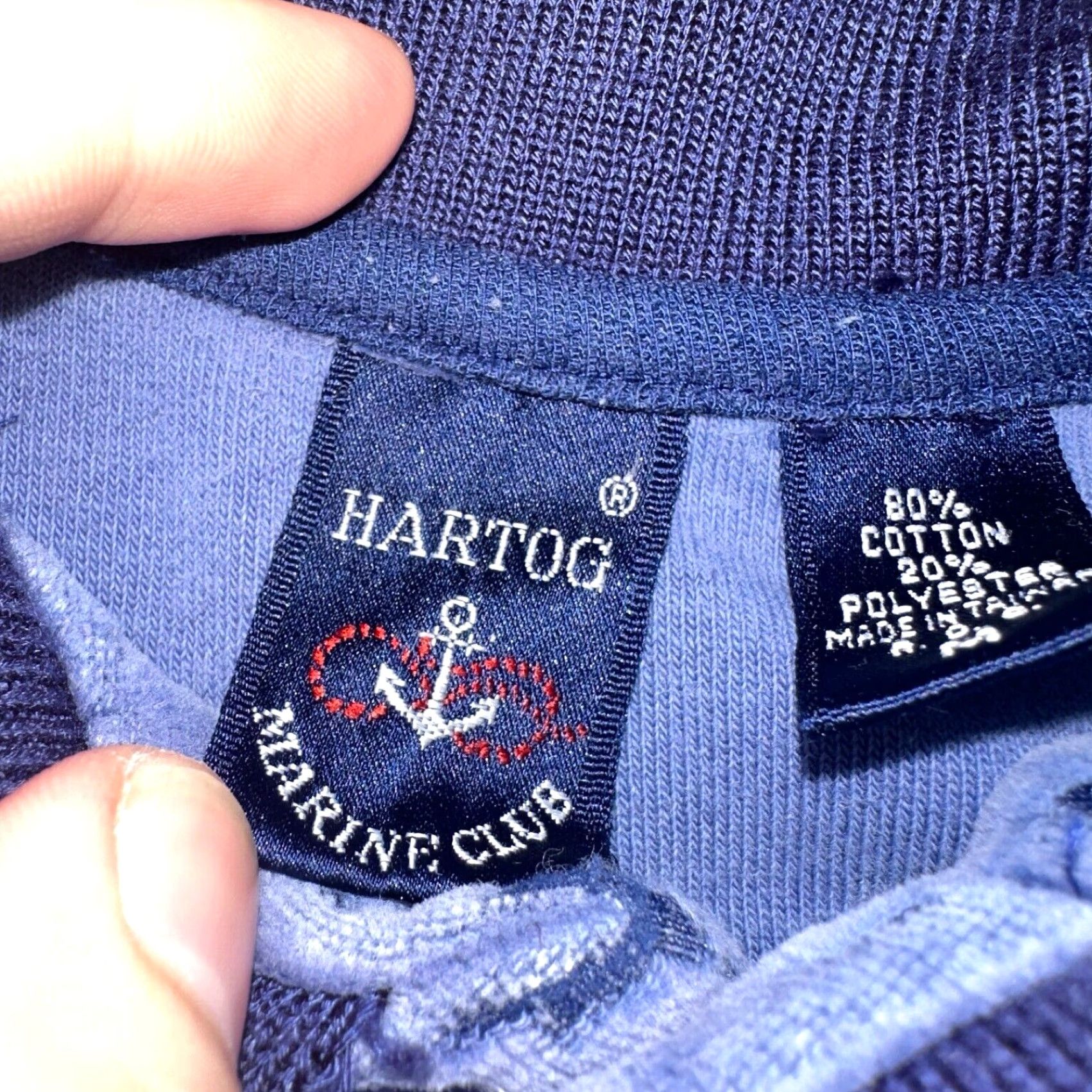 Velour VINTAGE Hartog Marines Velour Polo Shirt Mens L Blue 1970s 70s Rugby Polo Disco Worn Size US L / EU 52-54 / 3 - 7 Thumbnail
