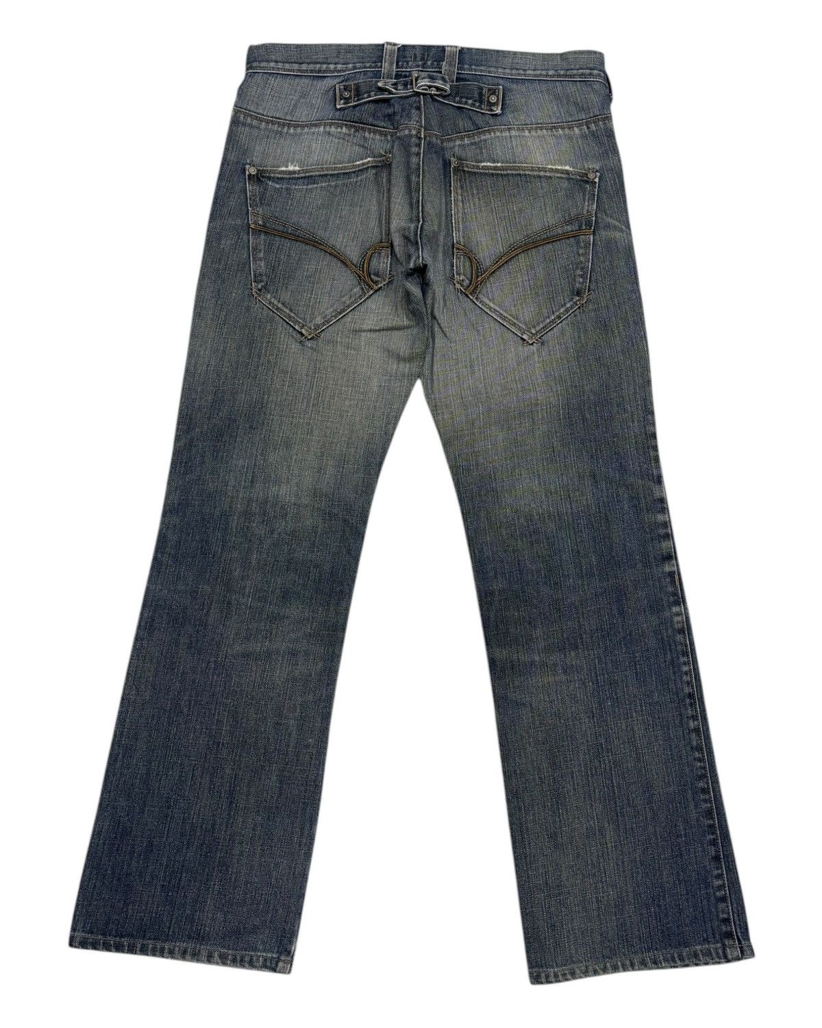 Hysteric Glamour × Japanese Brand VINTAGE BACK NUMBER DISTRESSED DENIM JEANS Size US 34 / EU 50 - 2 Thumbnail