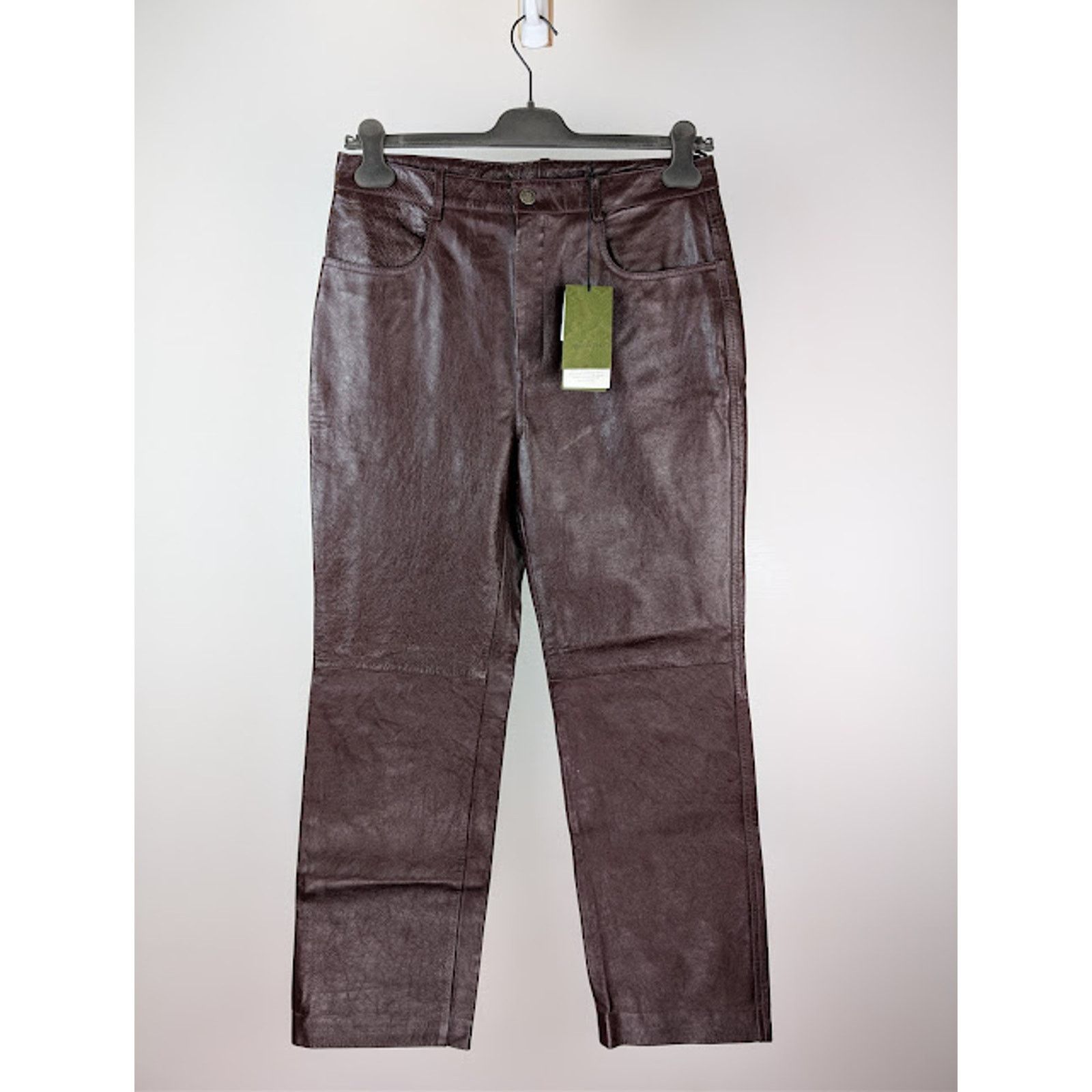 Gucci o1rshd1 Soft Leather Pants in Bordeaux Size US 36 / EU 52 - 1 Thumbnail