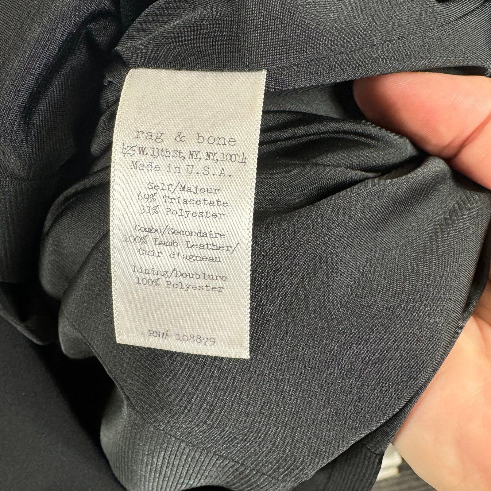 Rag & Bone Rag & Bone Lauren Black Stretch Crepe Leather Suede Panel D Size M / US 6-8 / IT 42-44 - 8 Thumbnail