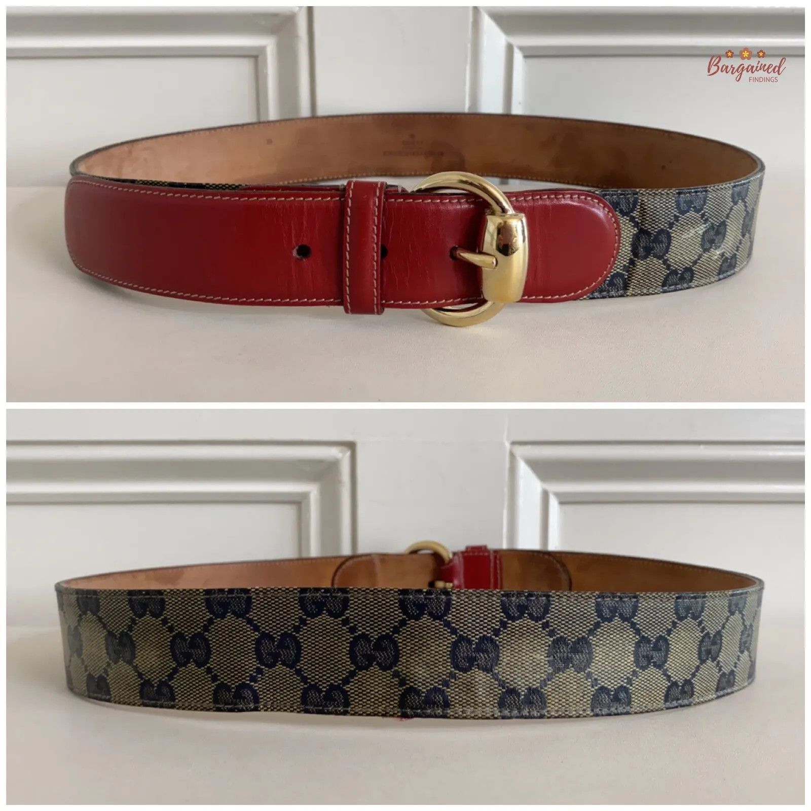 Gucci GUCCI Red GG Crystal Coated Canvas Horsebit Buckle Belt Size 30 - 4 Thumbnail
