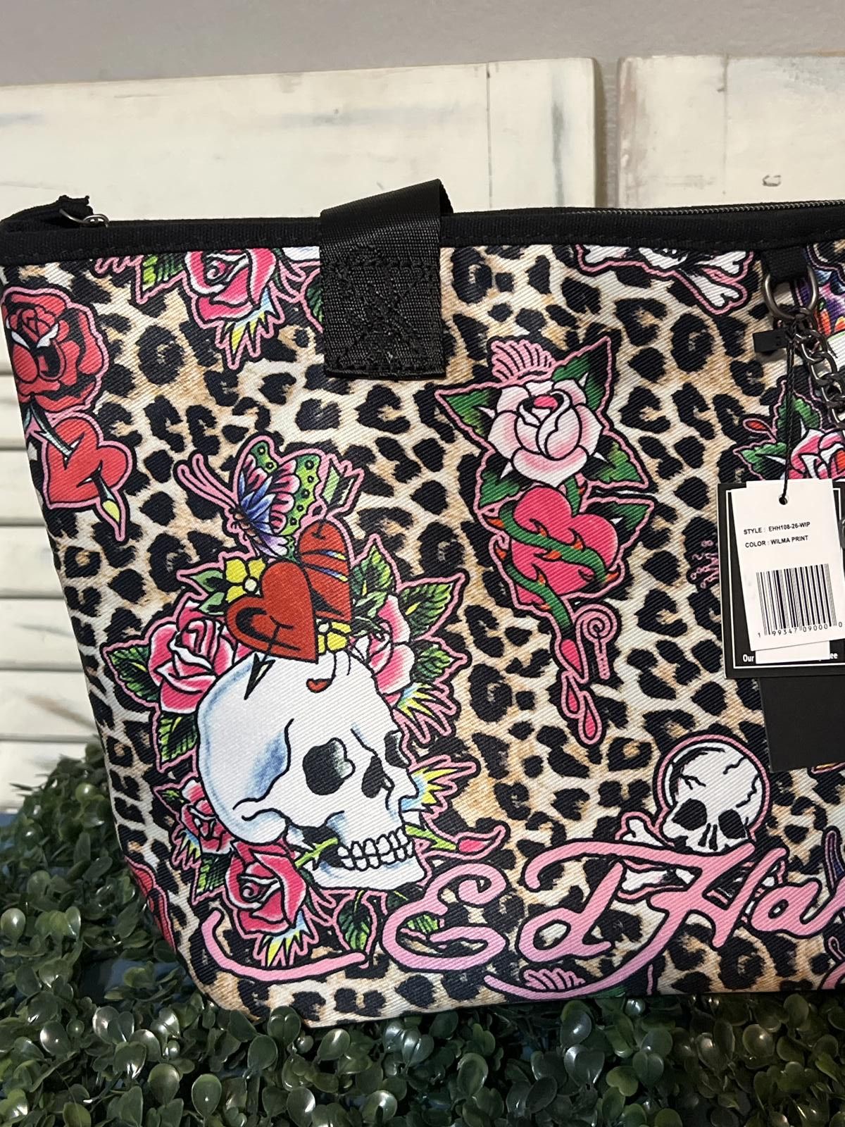 Ed Hardy Ed Hardy Leopard Print Tote Handbag Floral Skull & wallet Size ONE SIZE - 6 Thumbnail
