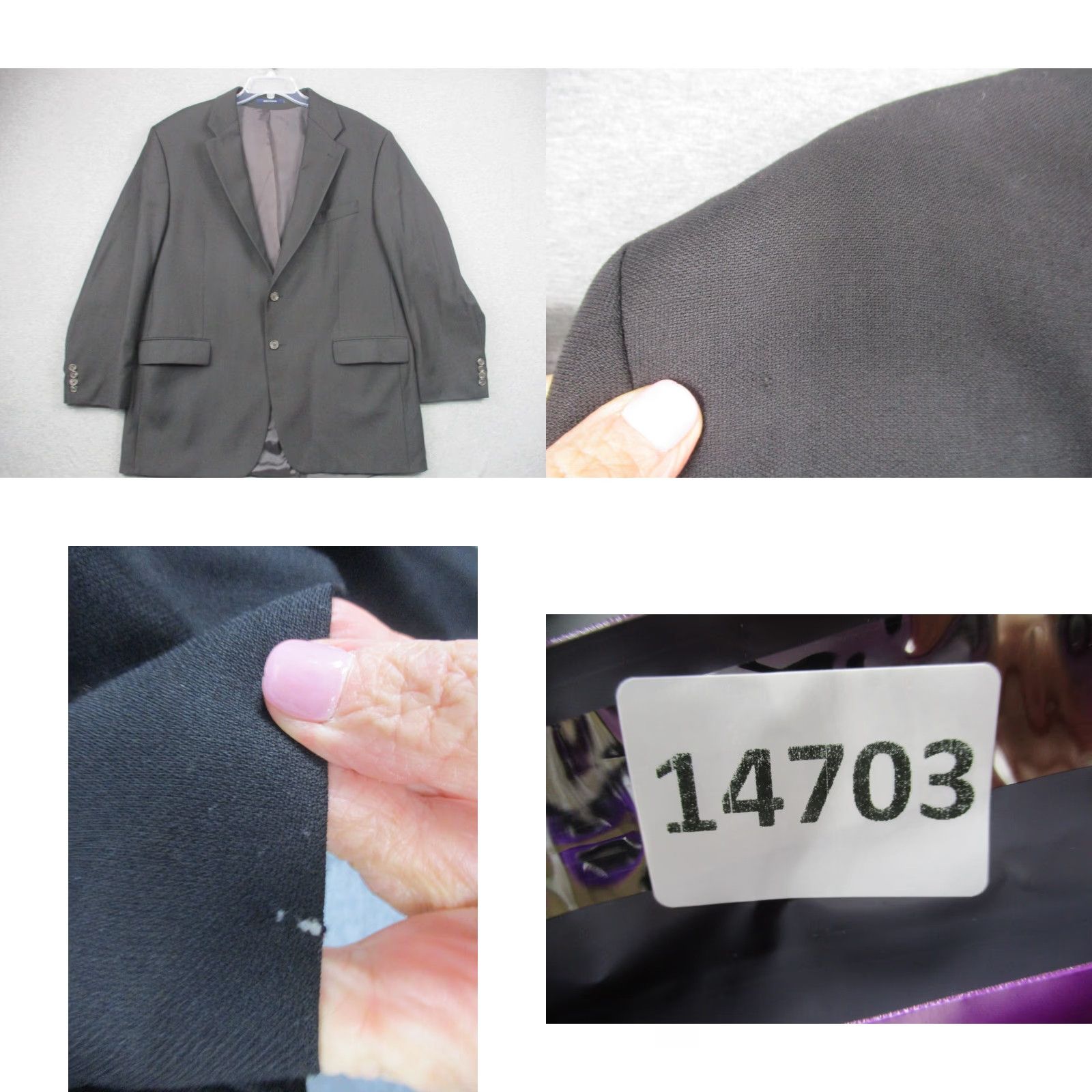 Ralph Lauren LAUREN RALPH LAUREN Wool Sport Jacket Blazer 46R Black Notch Lapel Men's Wool Tweed Sportcoat Vintage? Size 46R - 10 Thumbnail