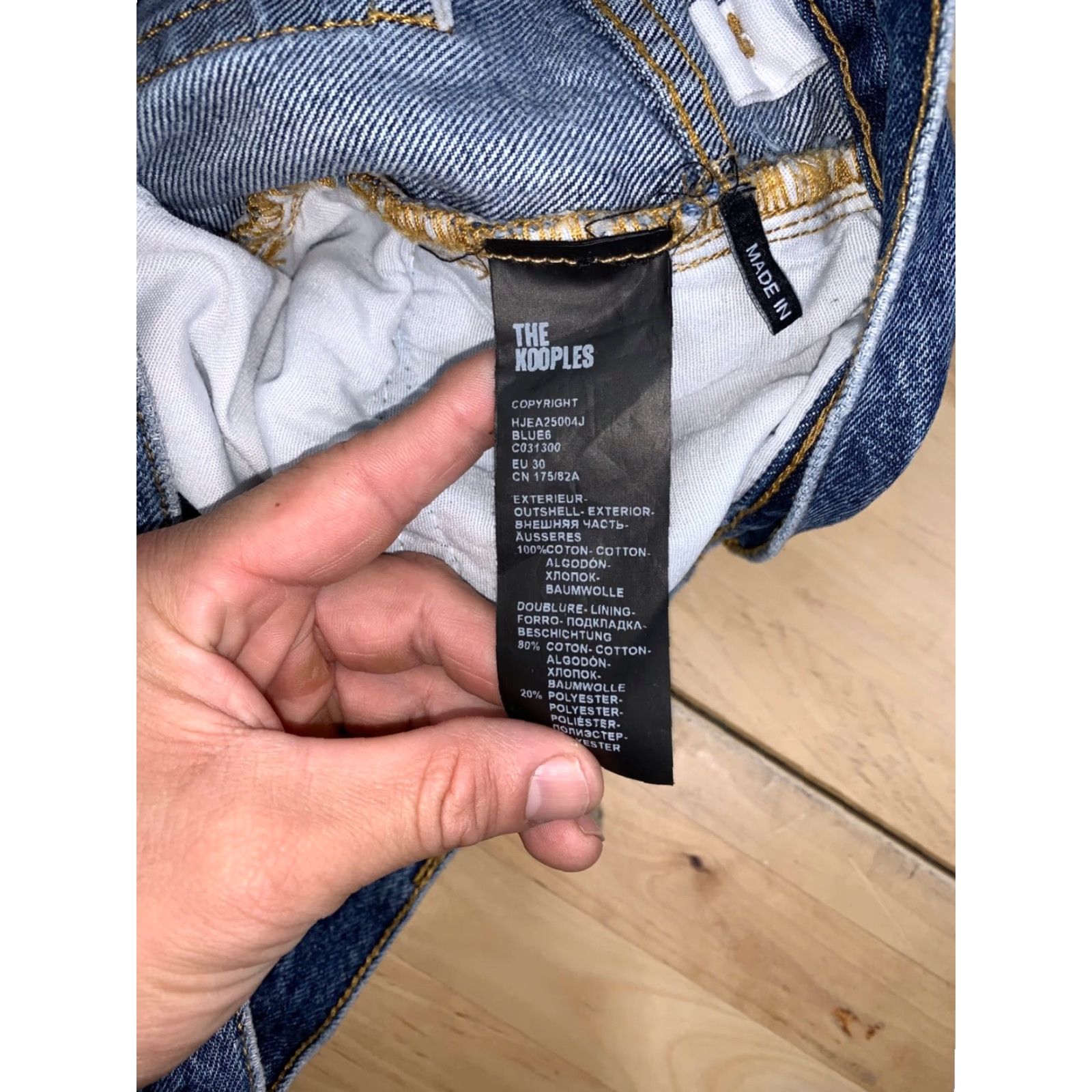 The Kooples The Kooples Jeans Men 32x32 Blue Denim Straight Slim Button Fly 5-Pocket Design Vintage: No, Regular: Men, 32in Inseam Size US 32 / EU 48 - 2 Thumbnail