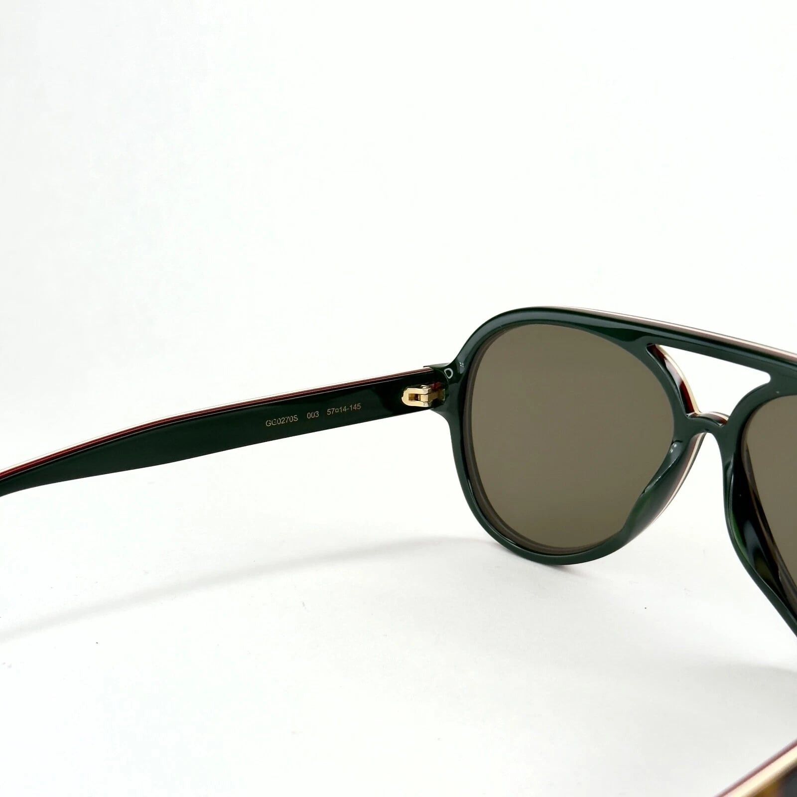 Gucci GUCCI GG0270S 0270 Havana Ivory Brown Aviator Sunglasses 003 Size ONE SIZE - 2 Thumbnail