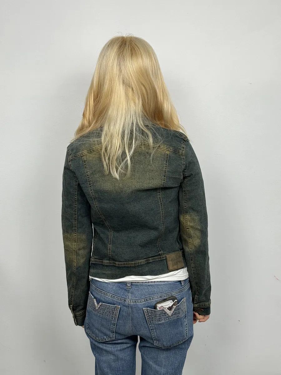 Vintage 2000s Plein Sud Metal Hook Laced Raw Denim Jacket Size S / US 4 / IT 40 - 5 Thumbnail