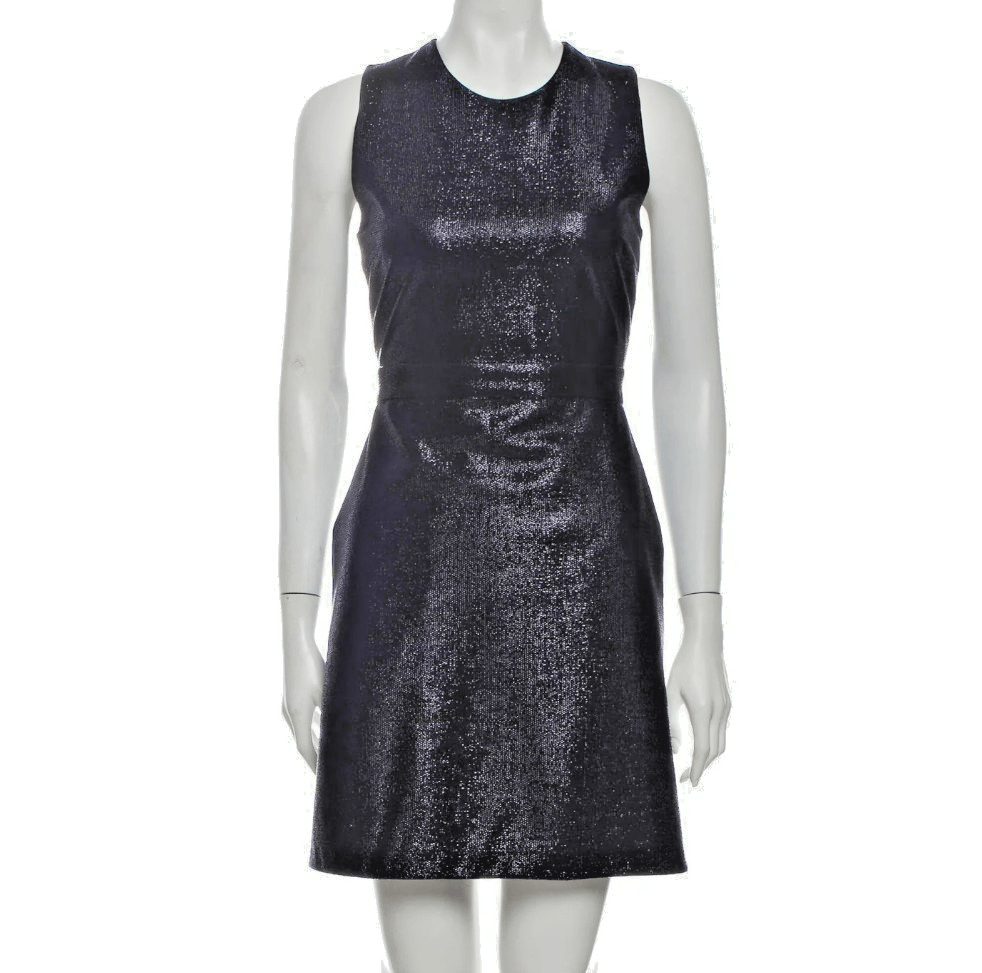 MSGM MSGM Glitter A-Line Dress – Midnight Blue, Size US2 / IT3 Size XS / US 0-2 / IT 36-38 - 5 Thumbnail