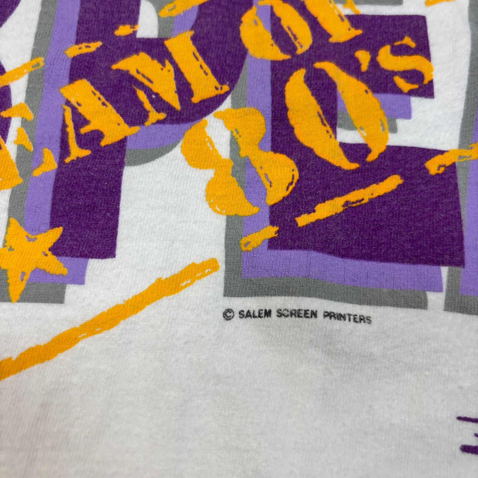 NBA × Vintage VTG 80s Lakers 3 Peat World Champions Single Stitch Shirt Sm Size US S / EU 44-46 / 1 - 3 Thumbnail