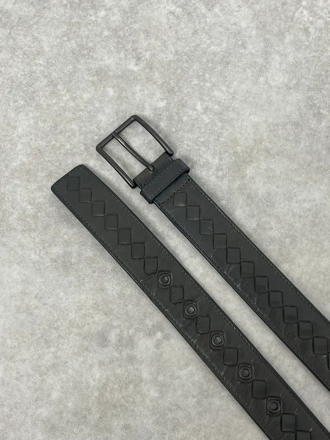 Bottega Veneta Bottega Veneta Black Woven Leather Belt Size ONE SIZE - 3 Thumbnail