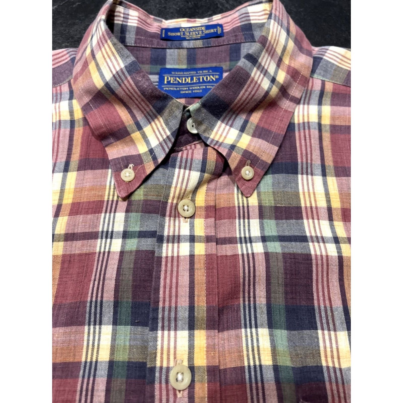 Pendleton Pendleton Shirt Short Sleeve Men XL Rust Green Plaid Button-Down Button-Up 100% Cotton Multicolor Size US XL / EU 56 / 4 - 6 Thumbnail