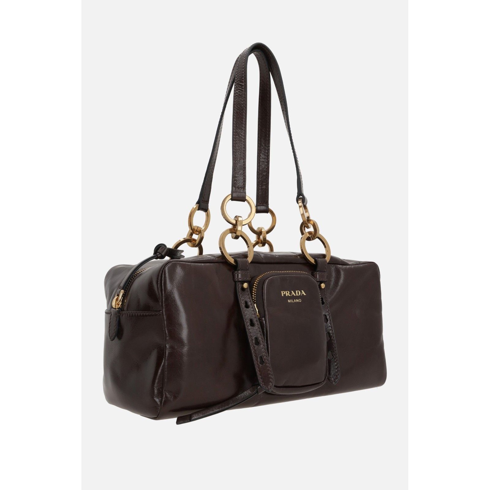 Prada PRADA Dangle Medium Dark Brown Top Handle Bag New & Authenti Size ONE SIZE - 2 Thumbnail