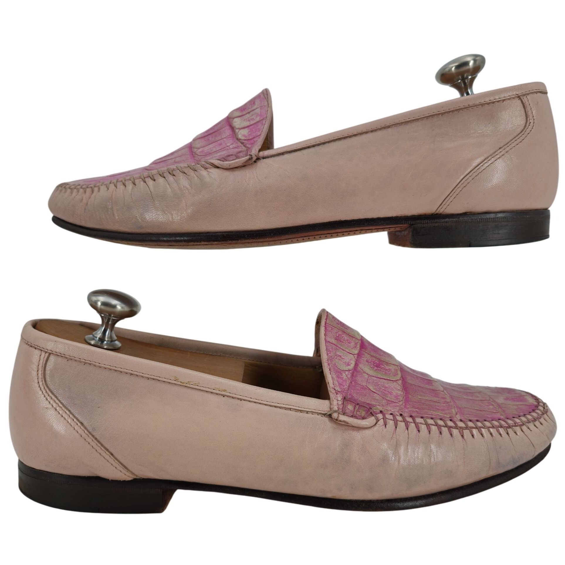 Other Vintage Pink Exotic Caiman Michele Loisi Italy Mens 10 Shoe Size US 10 / EU 43 - 10 Thumbnail