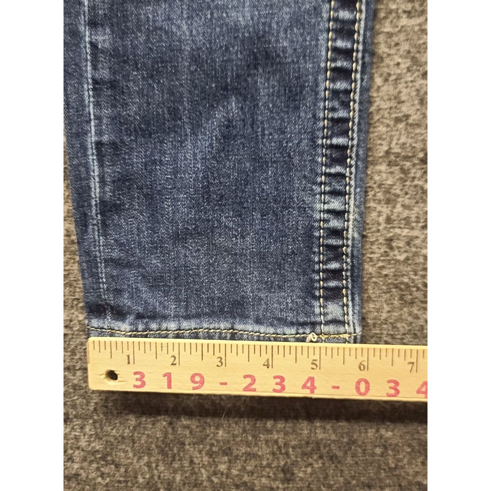 Miss Me Miss Me Jeans Girls 14 Skinny Fit Straight 5-Pocket Denim Low Rise Blue Bedazzled Rhinestone Embroidered Measurements Ready Size 36" / US 14 / IT 50 - 7 Thumbnail