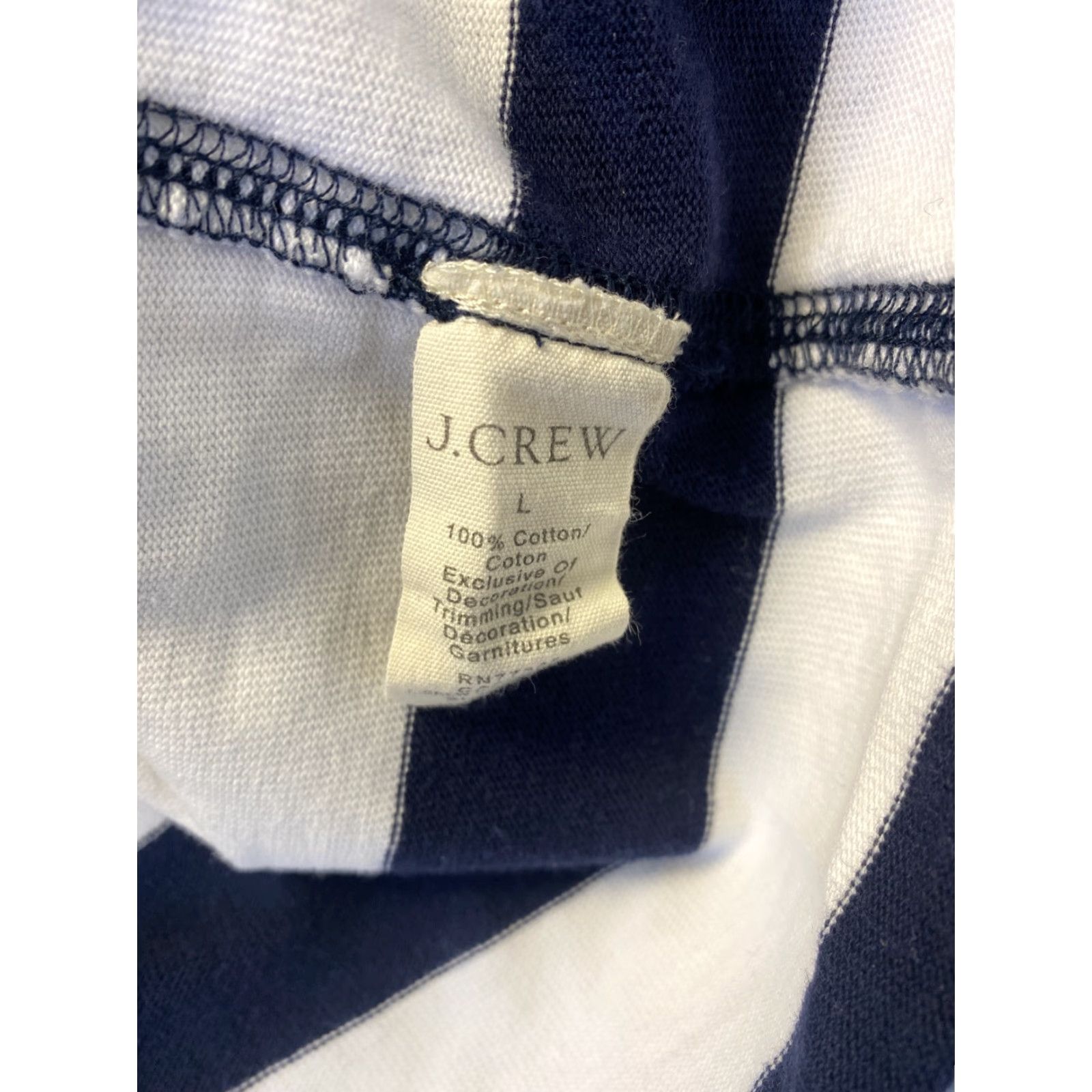 Vintage J Crew Women's Sweater Long Sleeve Mock Neck 1/4 Zip Pullover Casual Fall Winter Blue White 90s Size L / US 10 / IT 46 - 7 Thumbnail