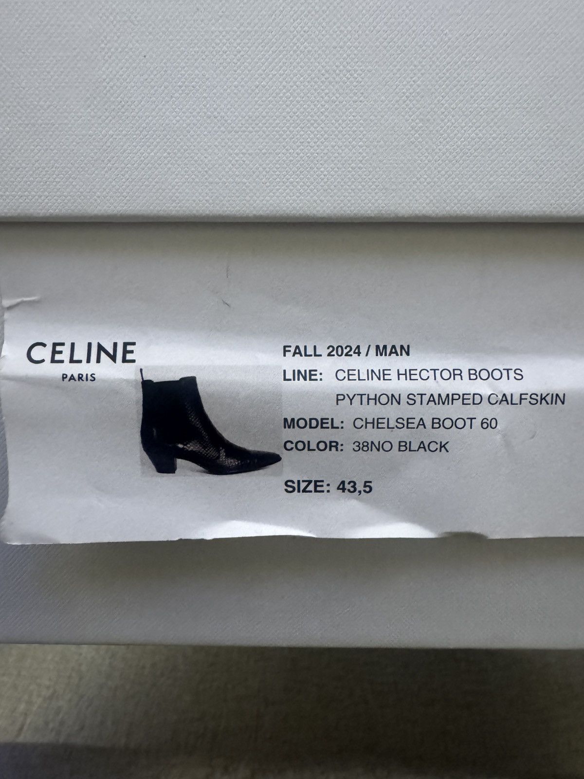 Celine Celine by Heidi Slimane FW24 Python Stamped Hector Boot Size US 10.5 / EU 43-44 - 7 Thumbnail