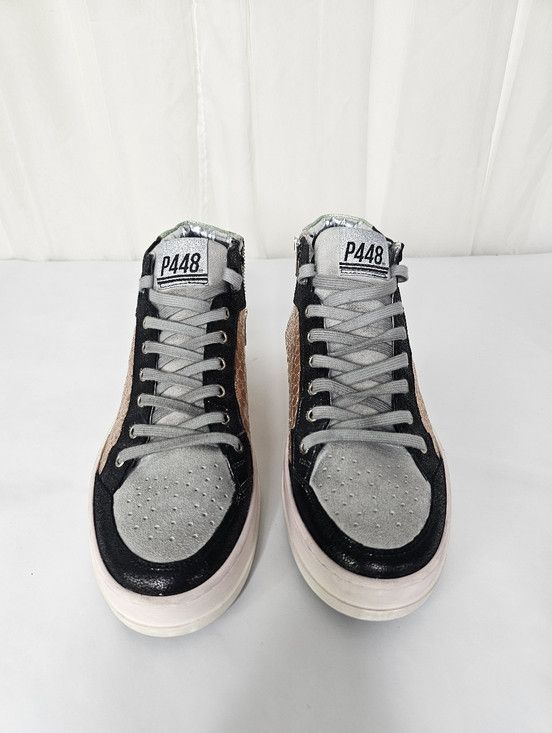 P448 P448 Love Mid-Top Sneaker Metallic Rose Gold Silver Glitter Size US 11 / IT 41 - 9 Thumbnail