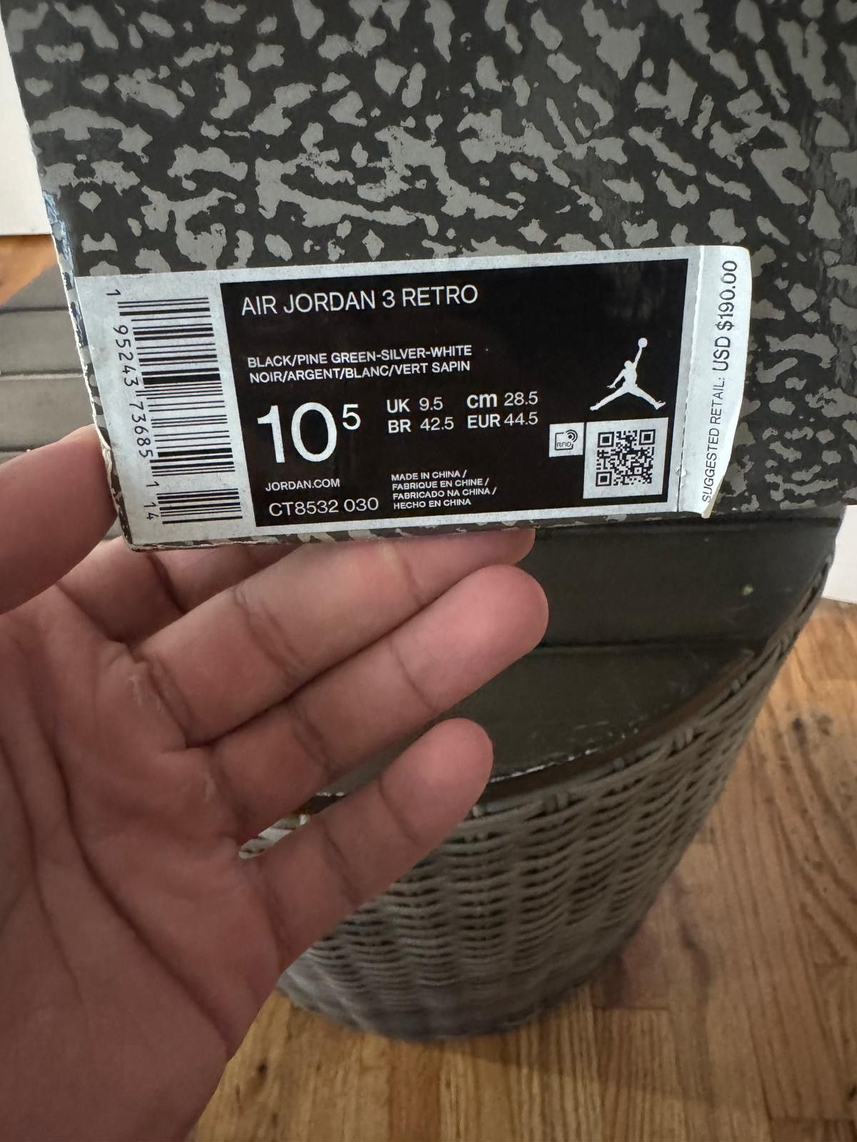 Jordan Brand Jordan 3 “Pine Green” Size US 10.5 / EU 43-44 - 7 Thumbnail