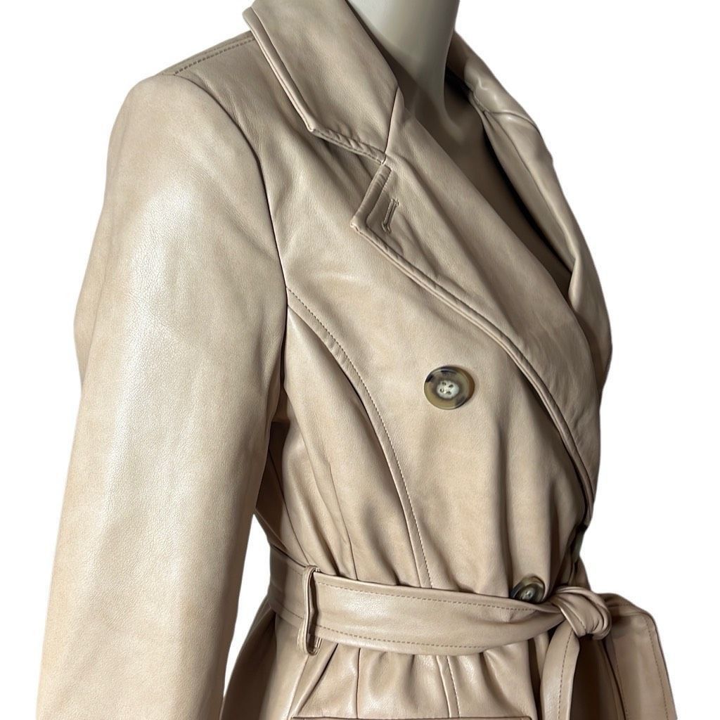 7 For All Mankind 7 For All Mankind Vegan Faux Leather Trench Belted Coat NWT Size S / US 4 / IT 40 - 4 Thumbnail