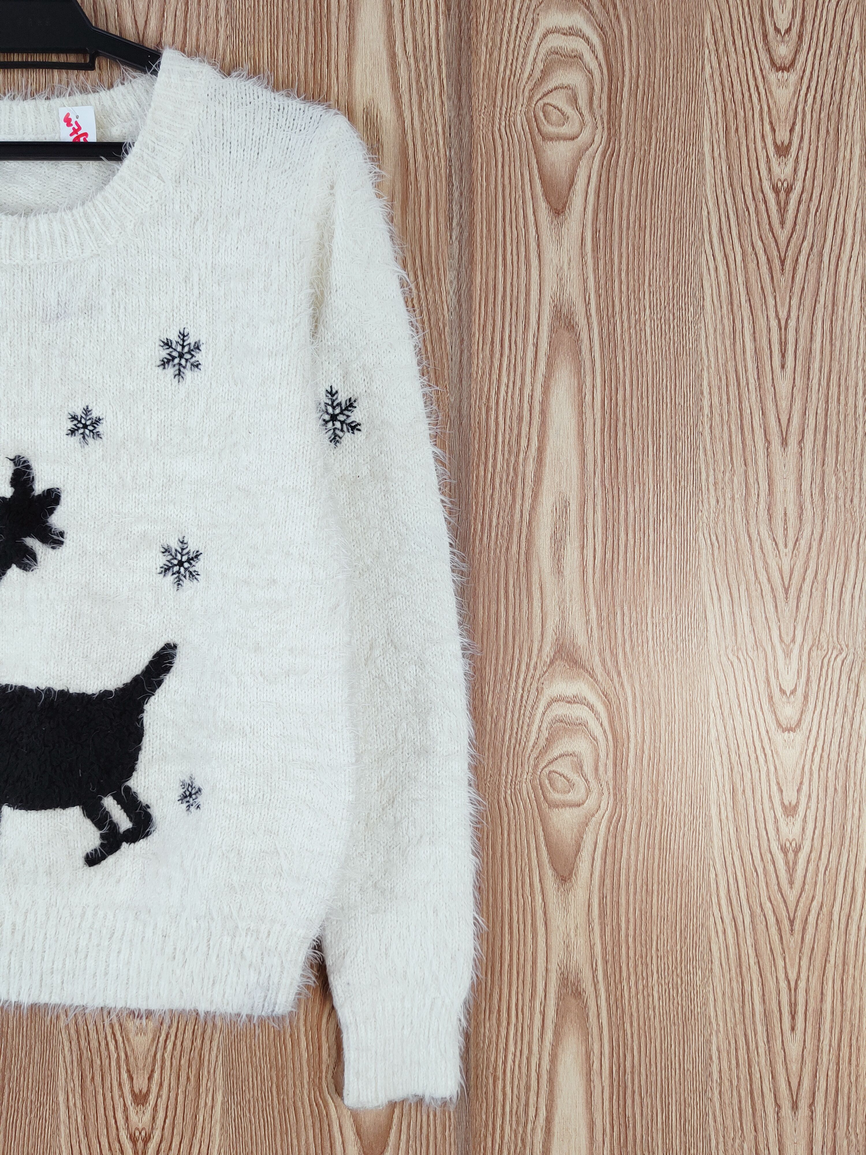 Japanese Brand Japan christmas deer Shag Shaggy Fur Mohair Knitwear #W767 Size M / US 6-8 / IT 42-44 - 5 Thumbnail