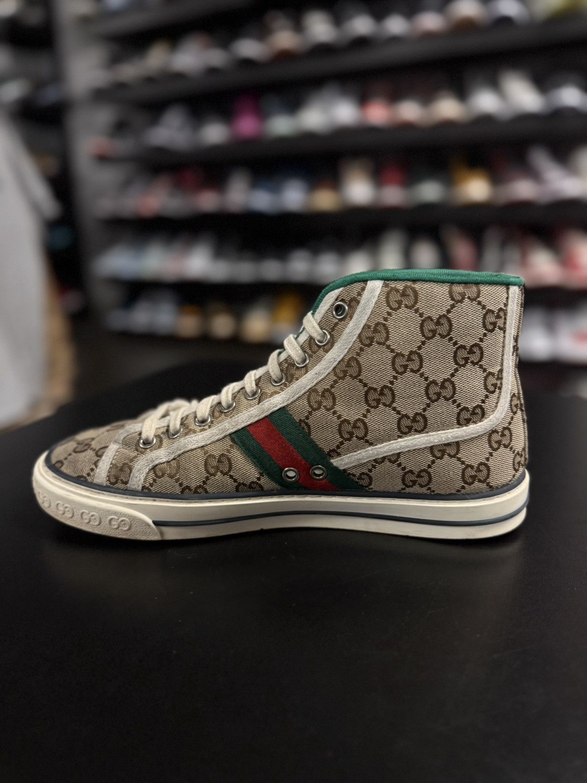 Gucci Gucci High Top 77 Tennis Sneakers Size 7.5G/8M Size US 8 / EU 41 - 7 Thumbnail