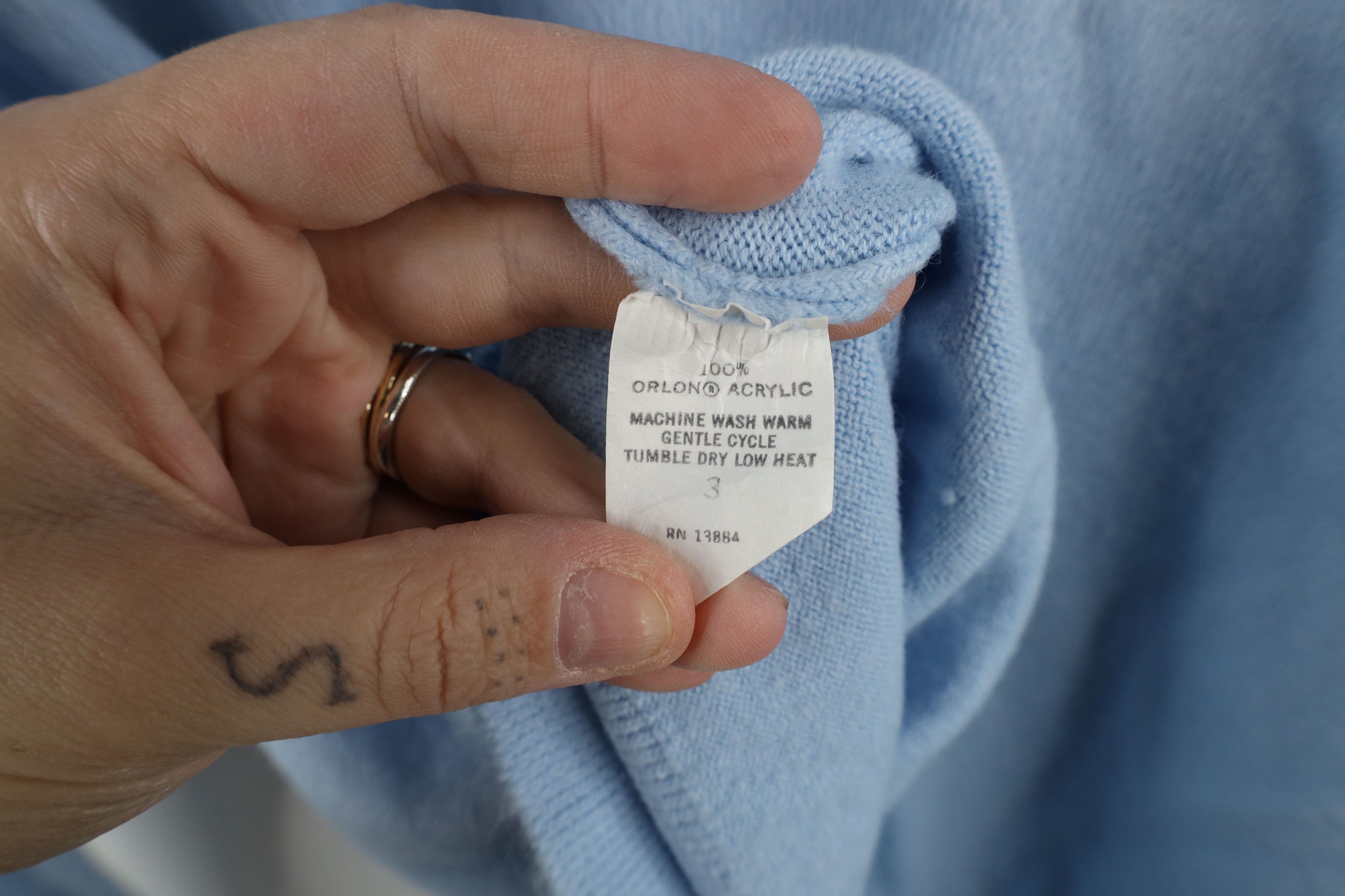 Vintage Vintage 70s Streetwear Blank Knit Sweater Carolina Blue USA Size US XL / EU 56 / 4 - 7 Thumbnail