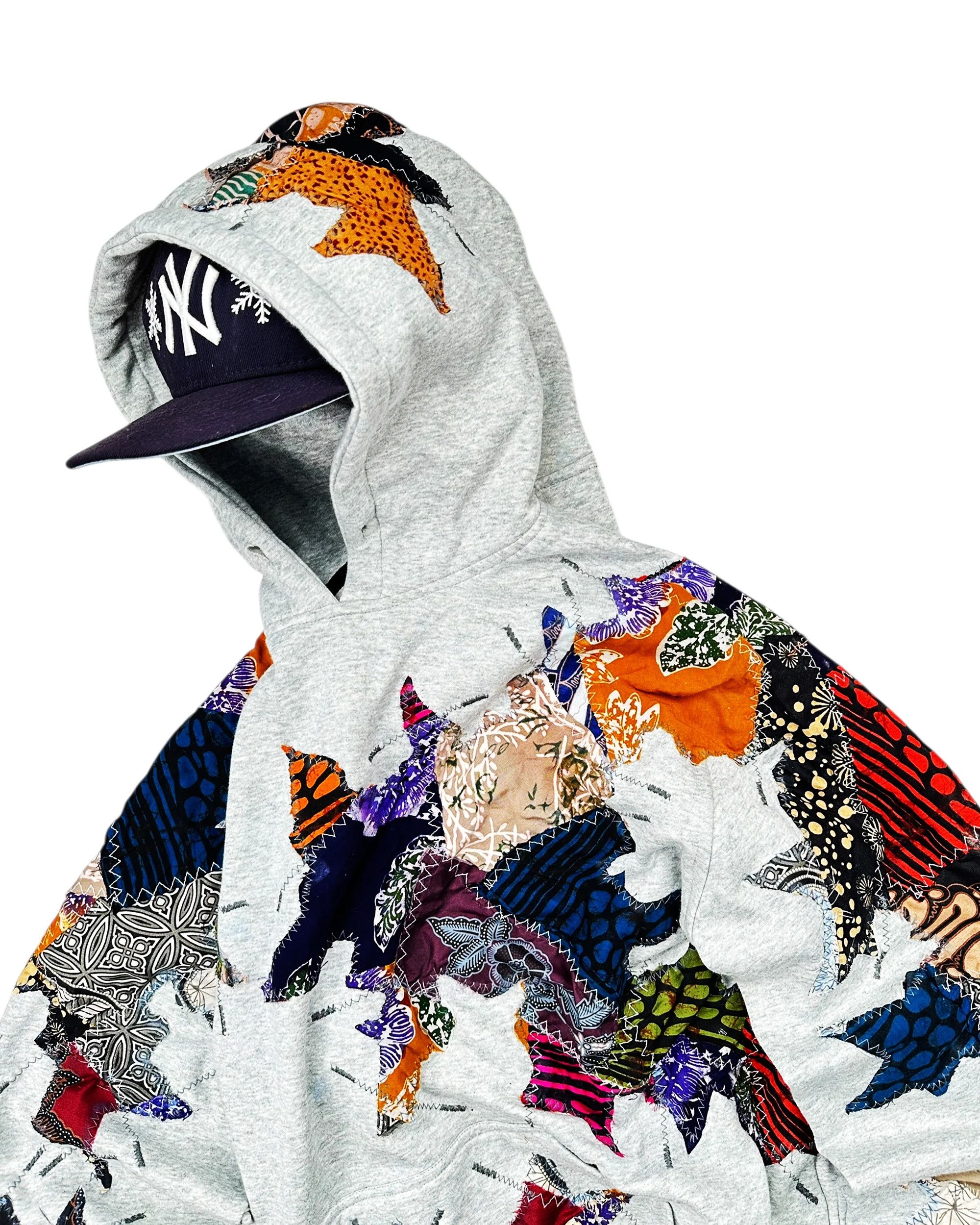 Japanese Brand Re-worked 1 of 1 Batik Starburst Patch Riot Hoodie Size L Size US L / EU 52-54 / 3 - 3 Thumbnail