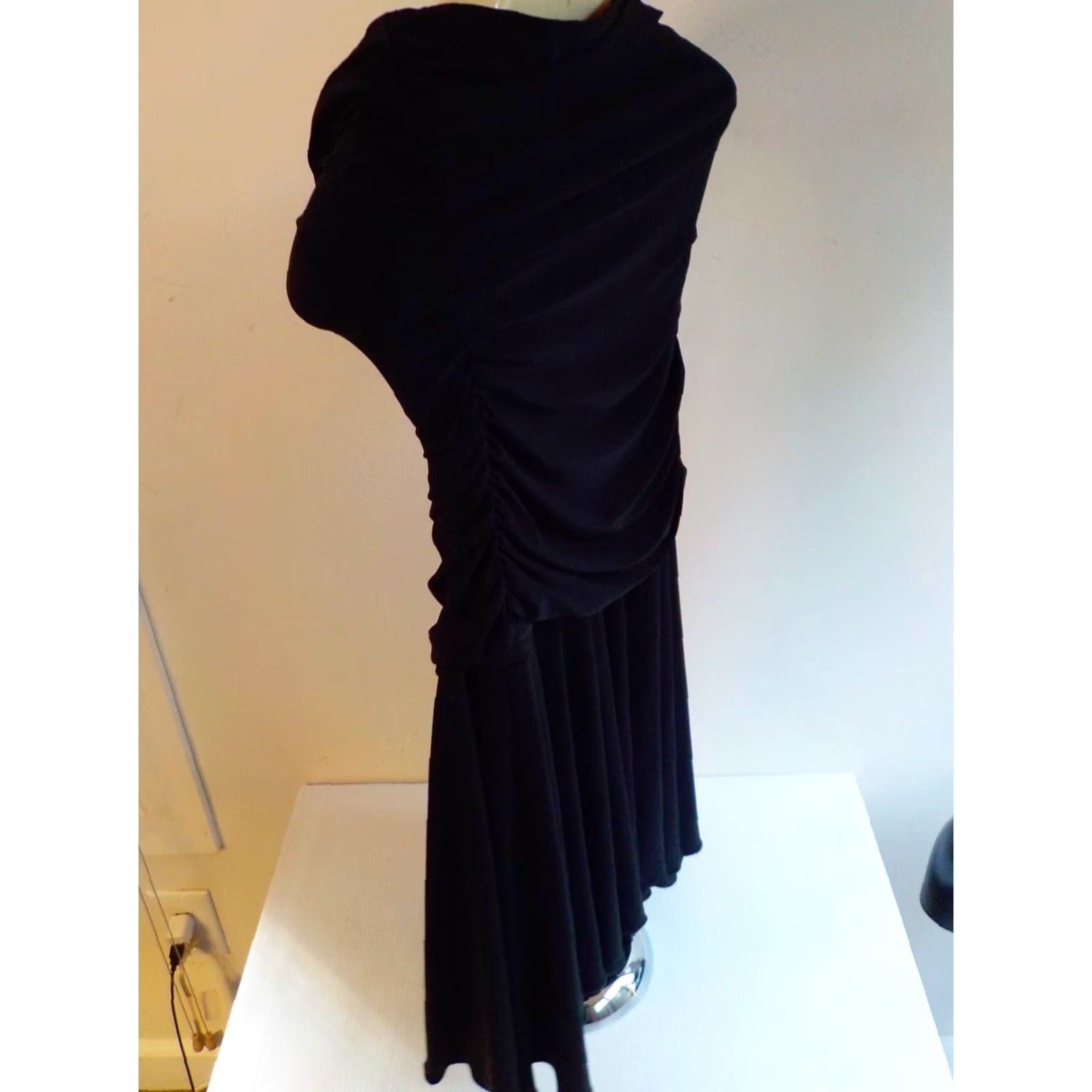Drew DREW Halter Short Dress Ruched Blouson Top with Flair Bottom Black - SZ SM-NWT Womens Mini Sleeveless Party/Cocktail Vintage? Not applicable Size S / US 4 / IT 40 - 2 Thumbnail
