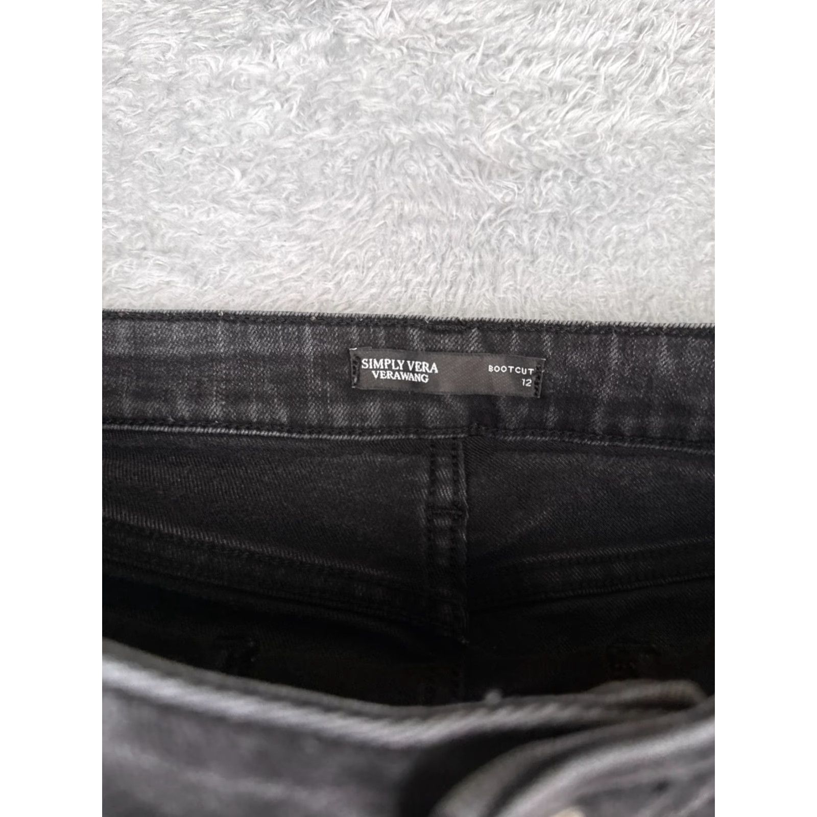 Vintage Womens Simply Vera Wang Jeans 12 Black Bootcut Denim Cotton Blend Mid Rise 32x30 Size 34" / US 12 / IT 48 - 6 Thumbnail