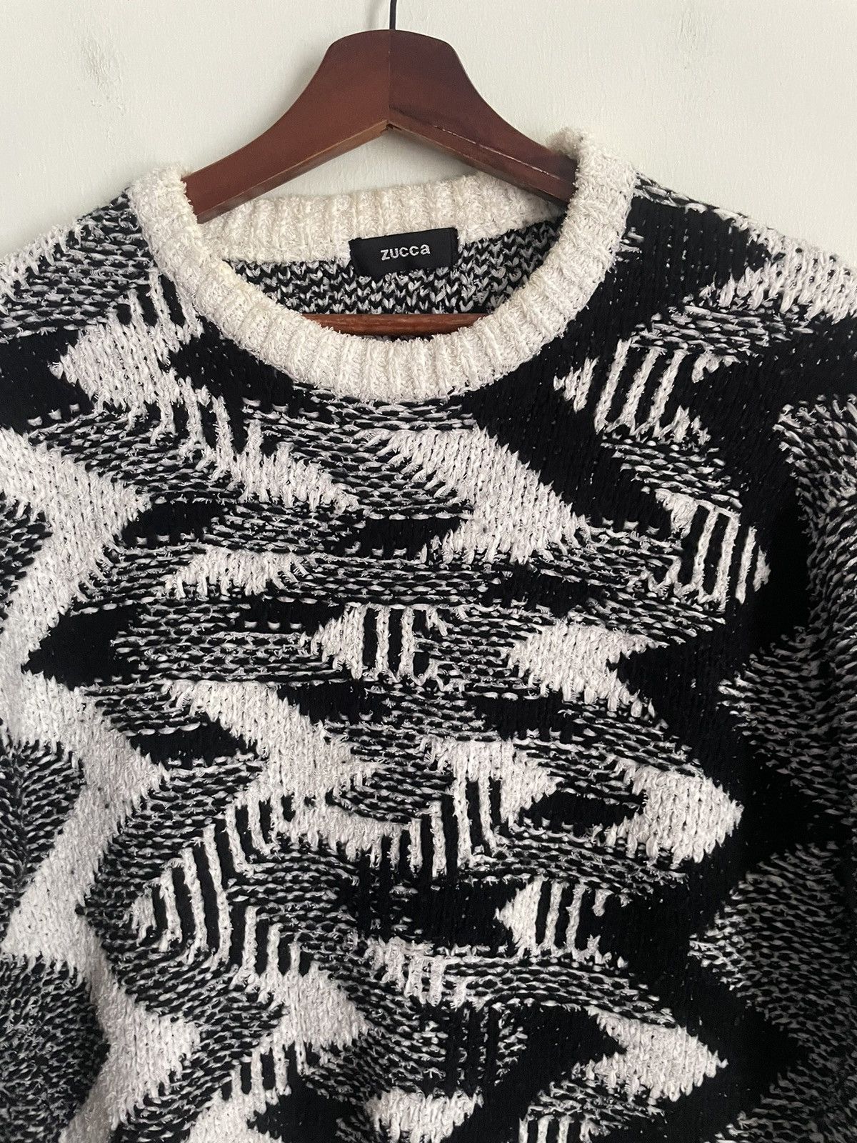 Zucca Zucca Zigzag Black White Sweatshirt Size US M / EU 48-50 / 2 - 3 Thumbnail