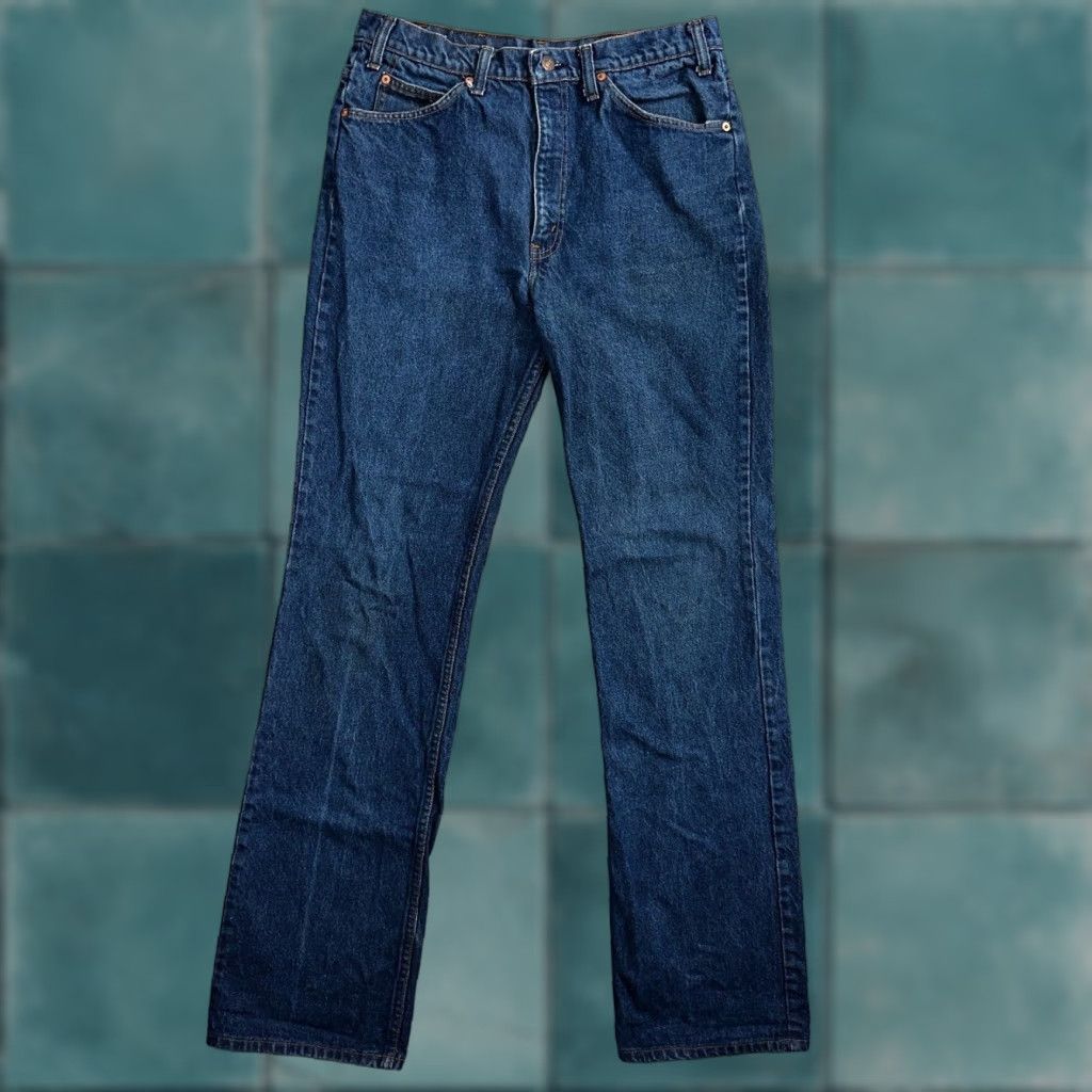 Levi's VINTAGE Levis 517 Jeans 34x36 Act31x35 USA 80s Orange Tab Bootcut Flare Blue Denim Mens Size US 34 / EU 50 - 1 Thumbnail